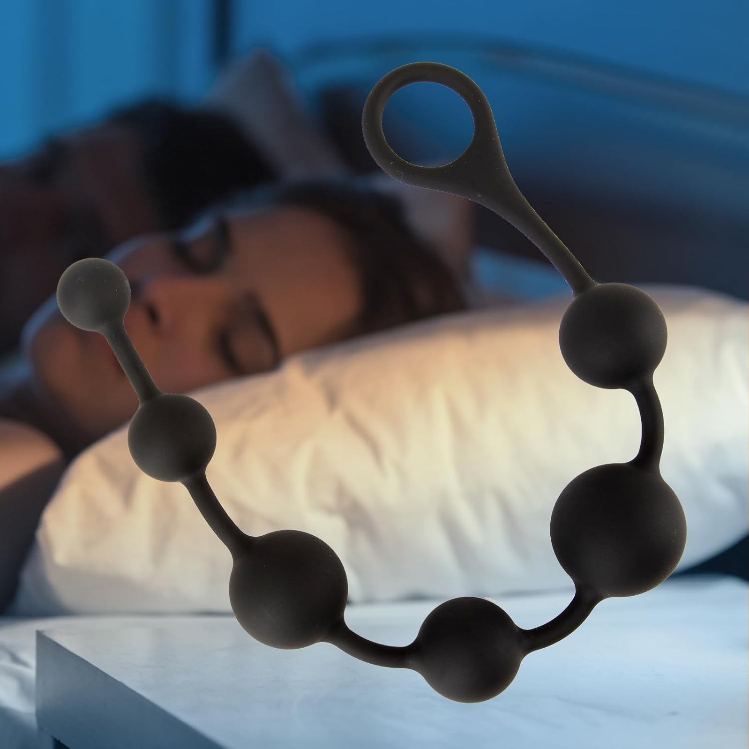 Anal Beads with 6 Gradual Size Balls & Secure Pull Ring, 100% Body-Safe Silicone, BDSM Butt Plug Anal Toy for Prostate Massage, Easy to Clean, Anal Sex Toys for Man Women Beginners image number 4
