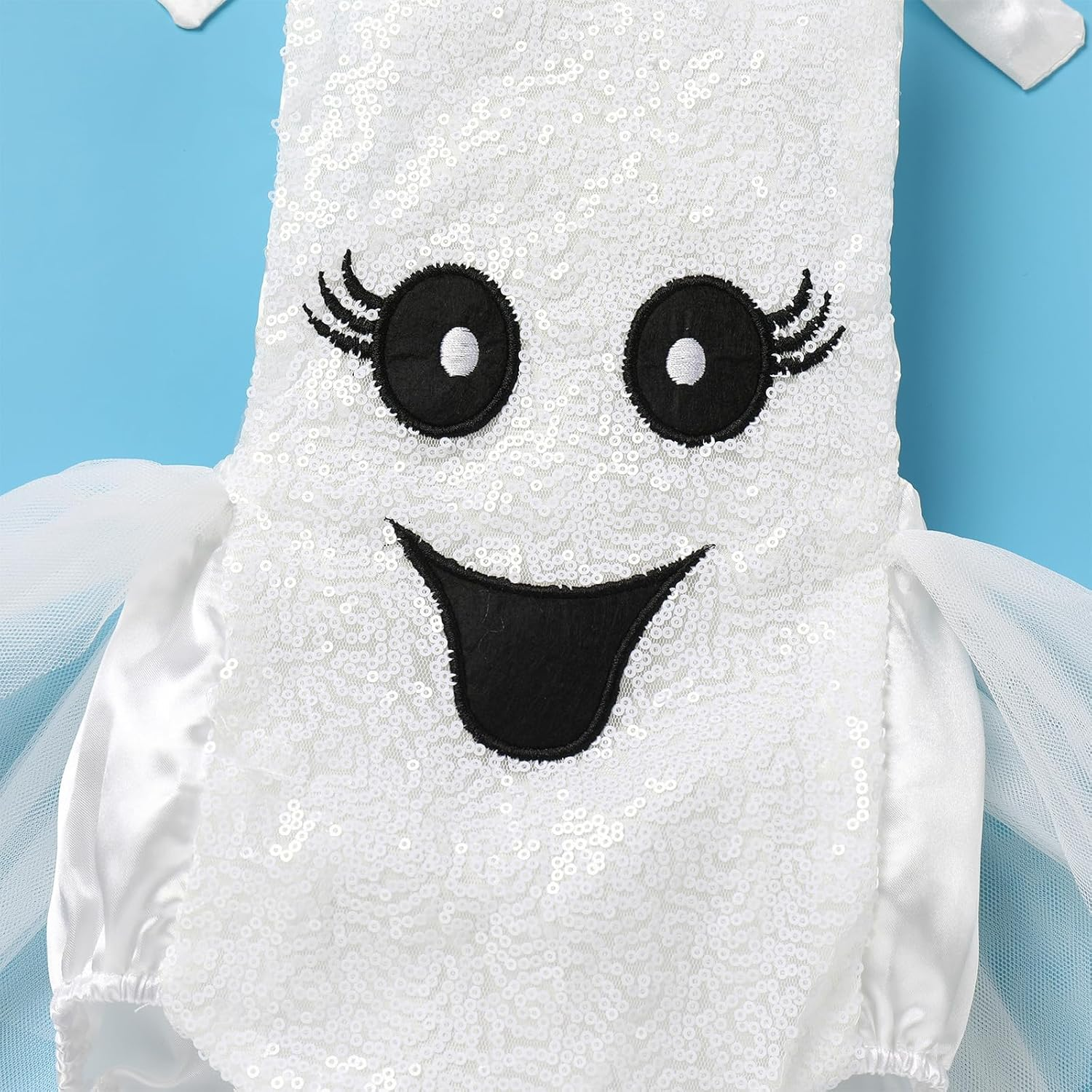IMEKIS Newborn Baby Girls Ghost Pumpkin Costume Halloween Sequin Outfit with Socks Birthday Outfit Photo Shoot image number 5