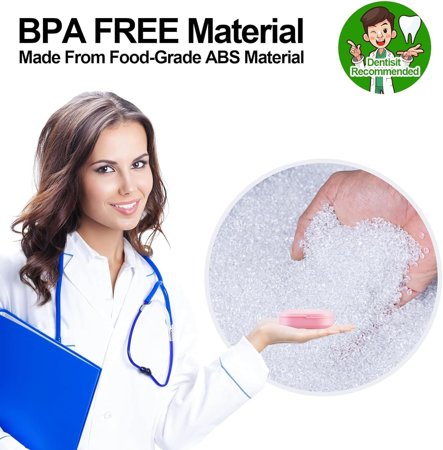 Retainer Case with Mirror & Adjustable Vent Holes &ndash; Slim Aligner Case Compatible with Invisalign & Night Mouth Guards, Includes Remover Tool Chewies and Brush- Cute & Portable Holder （Pink） image number 1