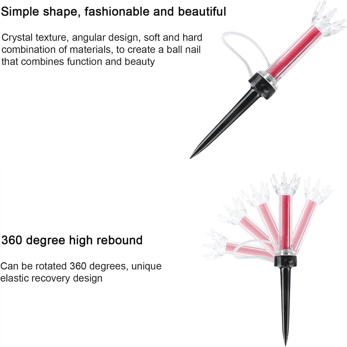 5 PCS Golf Ball Tees ，Magnetic Golf Tees 360&deg; Rotation,Magnetic Golf Tees, Golf Support Tees, Stable Long Golf Tees for Golfer Practice image number 1