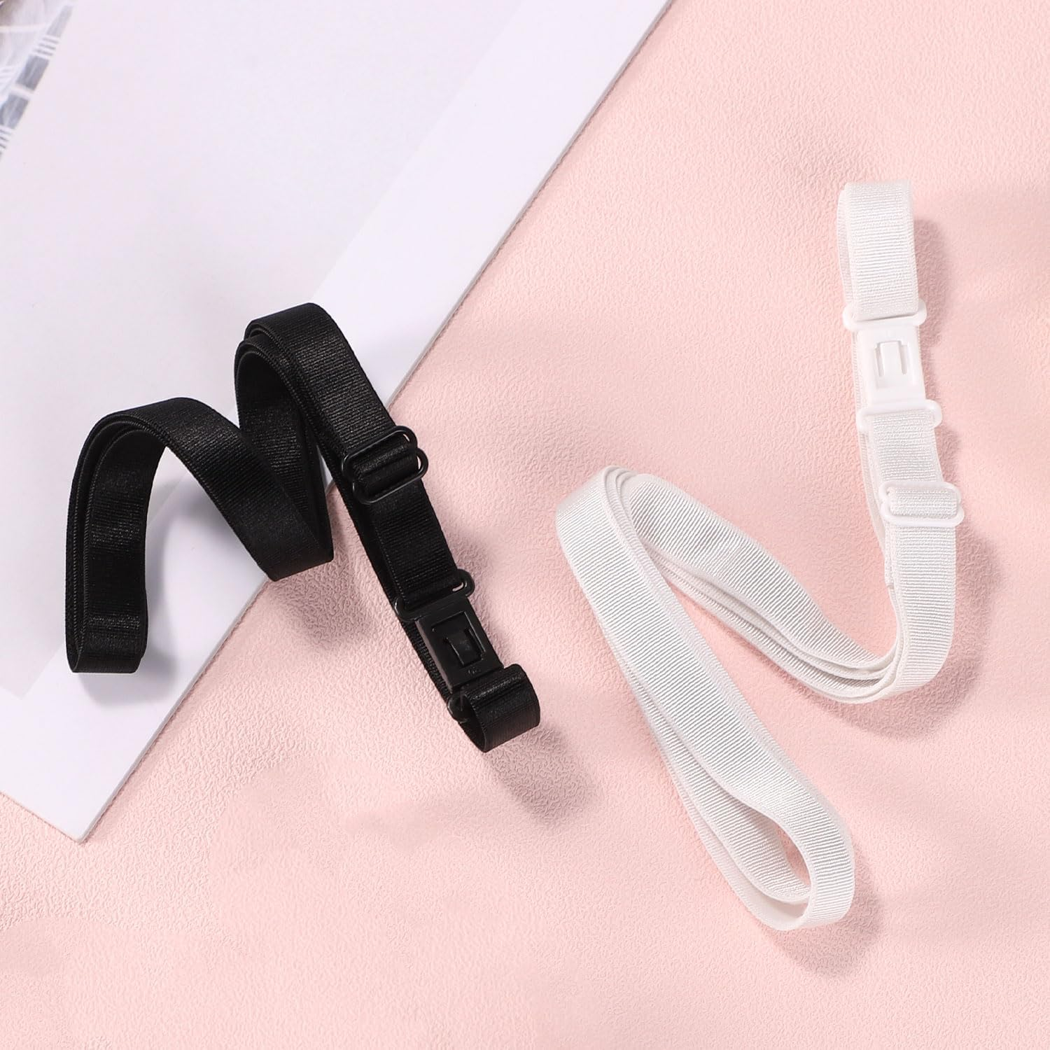 2Pcs Adjustable Crop Tuck Band for Shirts, Shirt Tuck Band for Women, Change the Style of Your Tops (Black + White) image number 1
