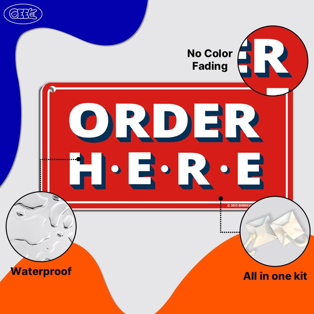 Order Here Pick up Here Sign (Pink)