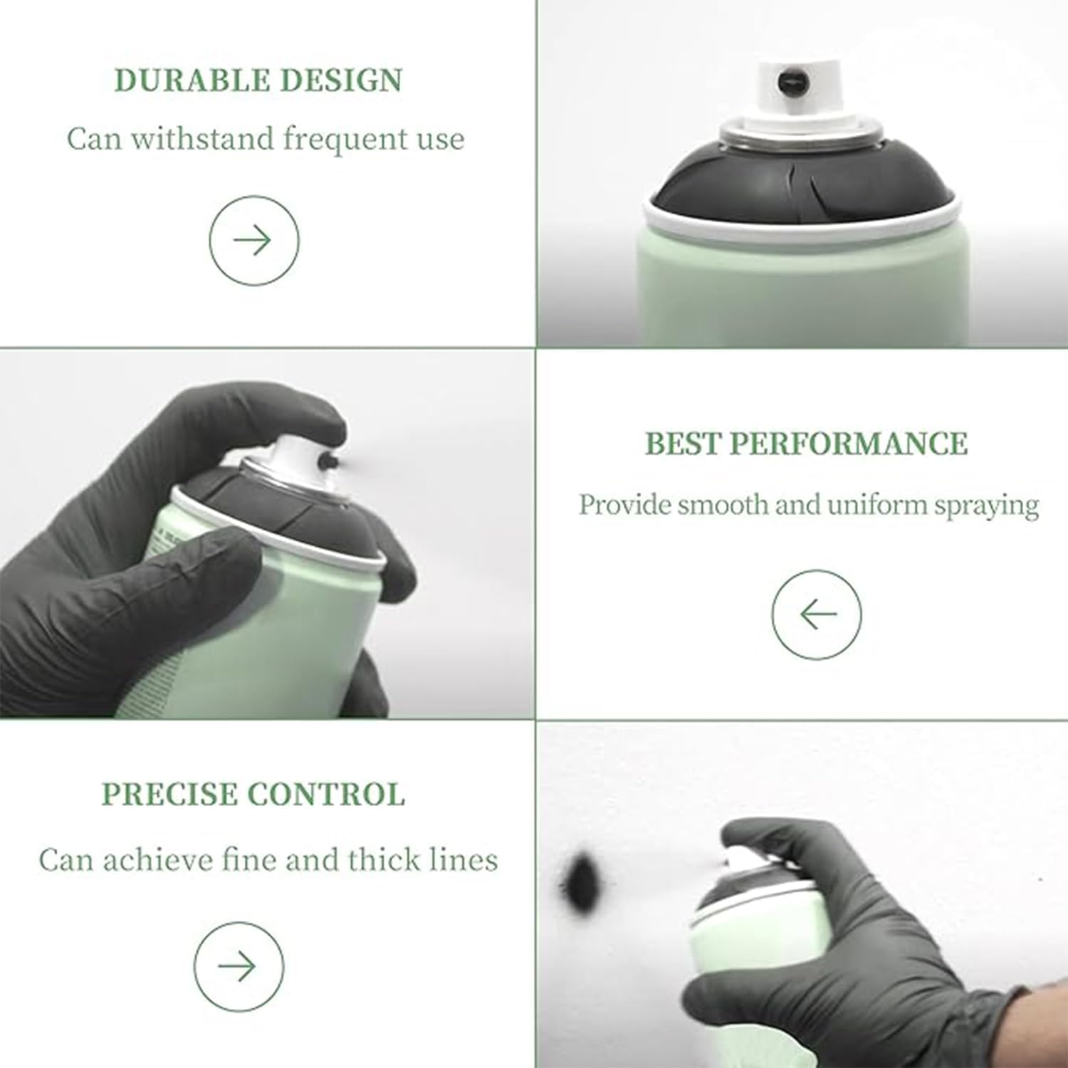 Taicols 20 Pack Flat Jet Spray Paint Caps -Graffiti Car Spray Paint Accessory Supplies for Graffiti, Calligraphy & Art, Red & Black Tips, Compatible with Spray Cans, Durable Paint Can Nozzles image number 5