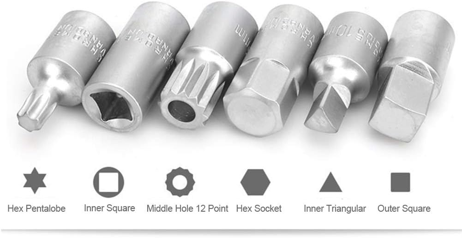 Nutriess Oil Drain Sump Screw Removal Kit 23 Pcs Set 3 8In Car Repairing Tool Efficient Screw Sleeve Wrench for Automotive Maintenance image number 5