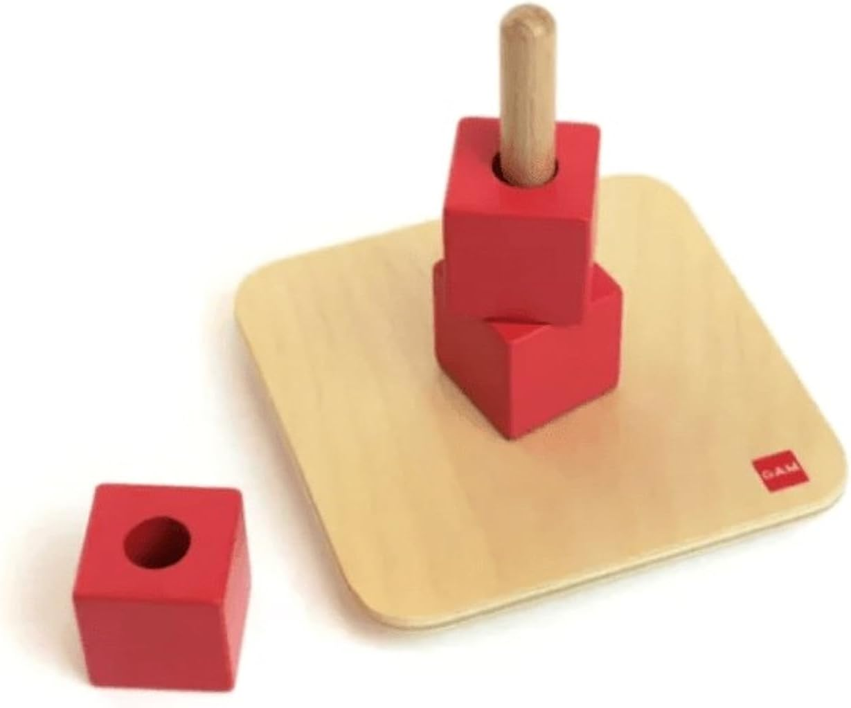 GAM Cubes on Vertical Dowel Toy