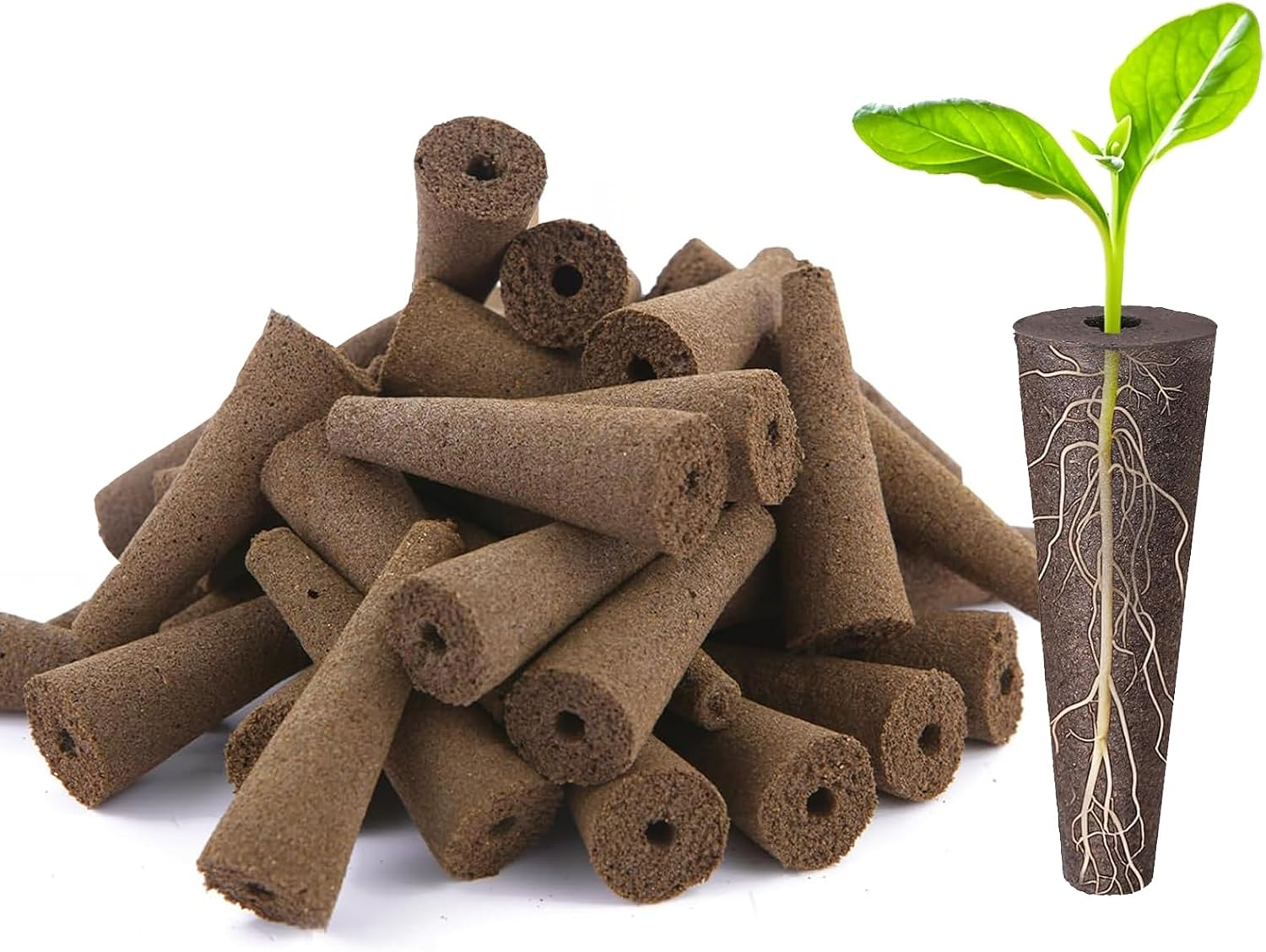 50 Pcs Ling-Luo Grow Sponges, Seed Pods Replacement Root Growth Sponges Compatible with Aerogarden, Moldy-Free for Hydroponic Indoor Garden System image number 6