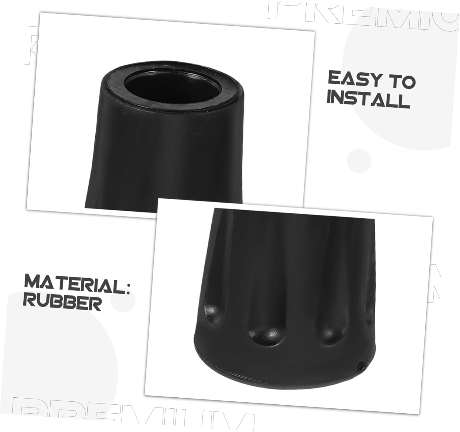 Hiking Pole Rubber Tips Replacement Durable Shock-Absorbing Walking Stick Accessories with Anti-Slip round Head for Trekking Stability and Terrain Protection image number 1