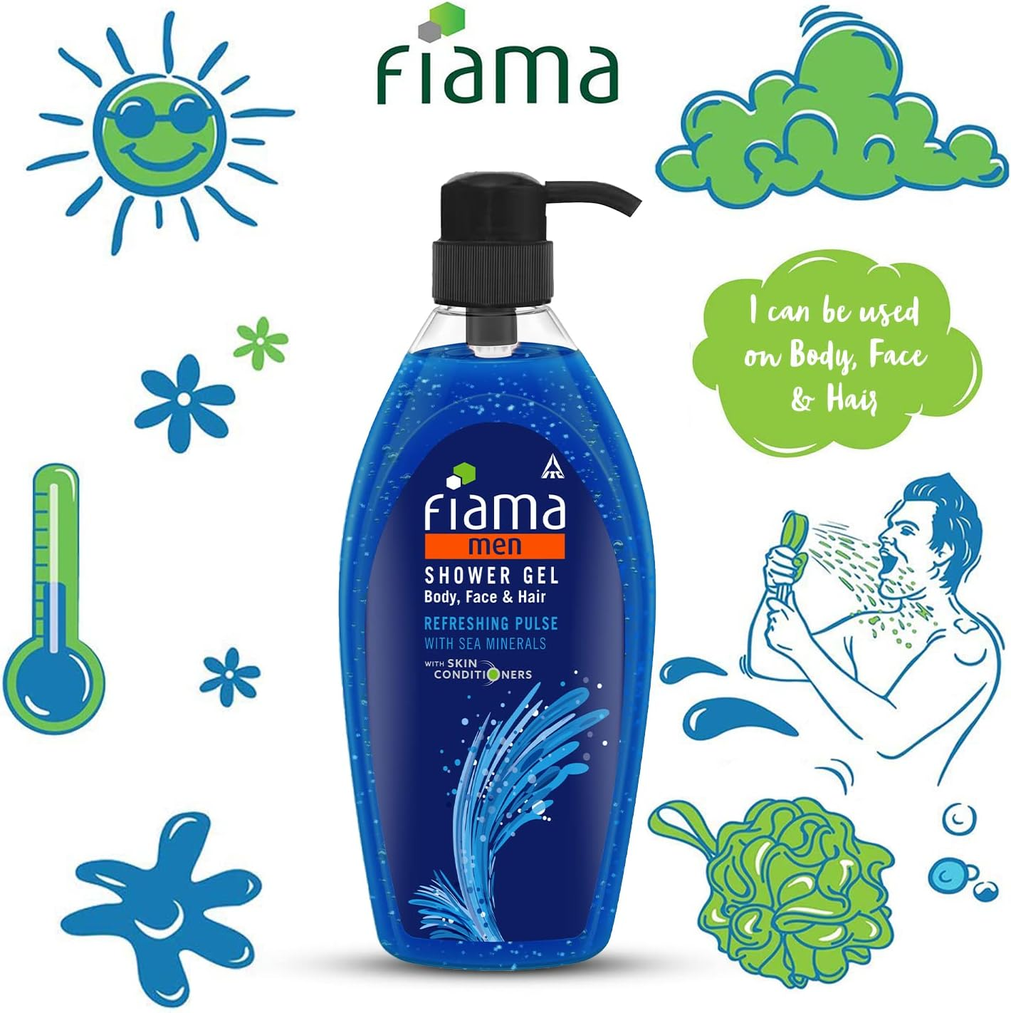 Fiama Men Shower Gel Refreshing Pulse Body Wash with Skin Conditioners for Refreshed Skin, 895 Ml Bottle image number 6