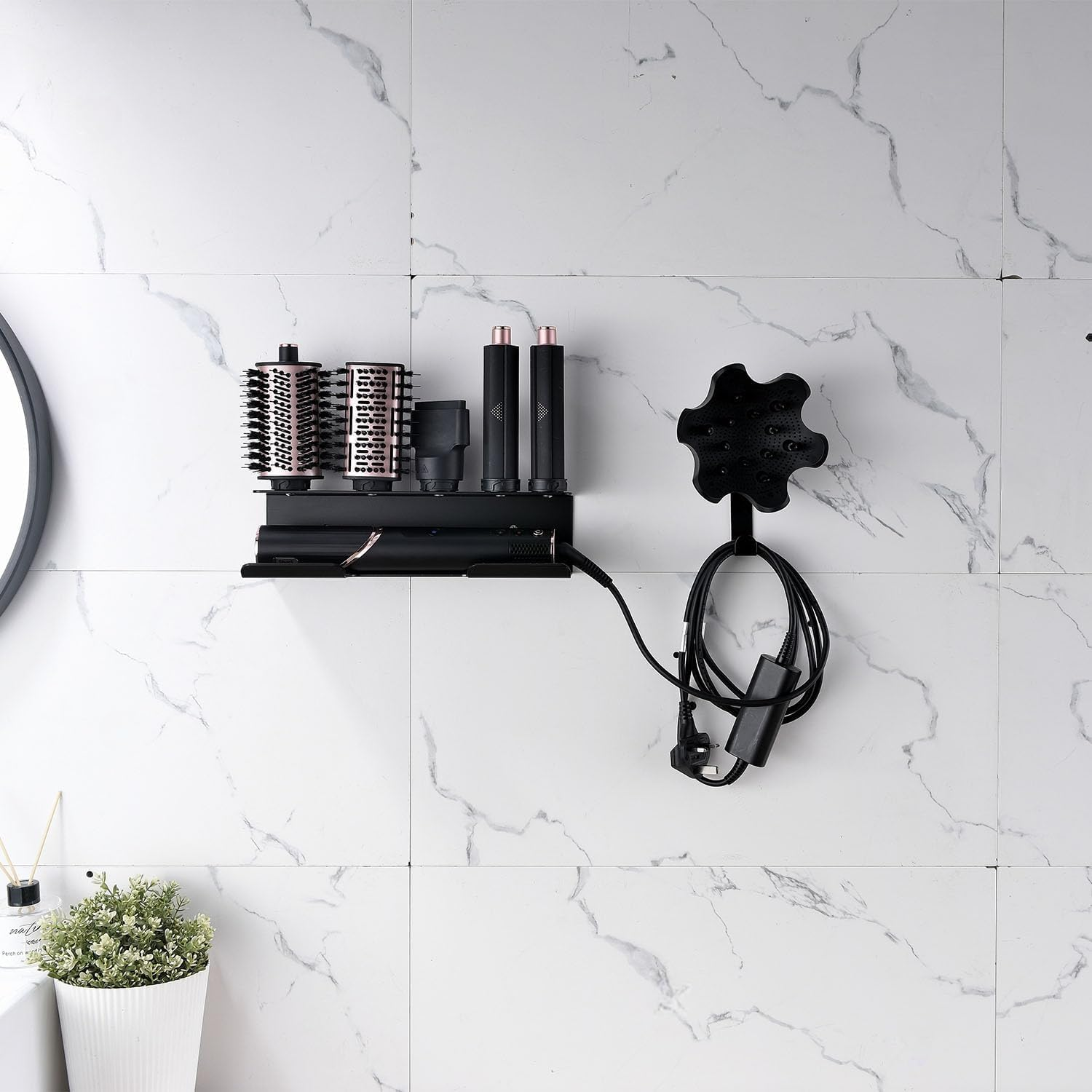 GENCAM Airwrap Wall Mount Organizer for Shark Flexstyle 430/440, Aluminum Alloy Storage Holder and Attachments (Black) image number 4