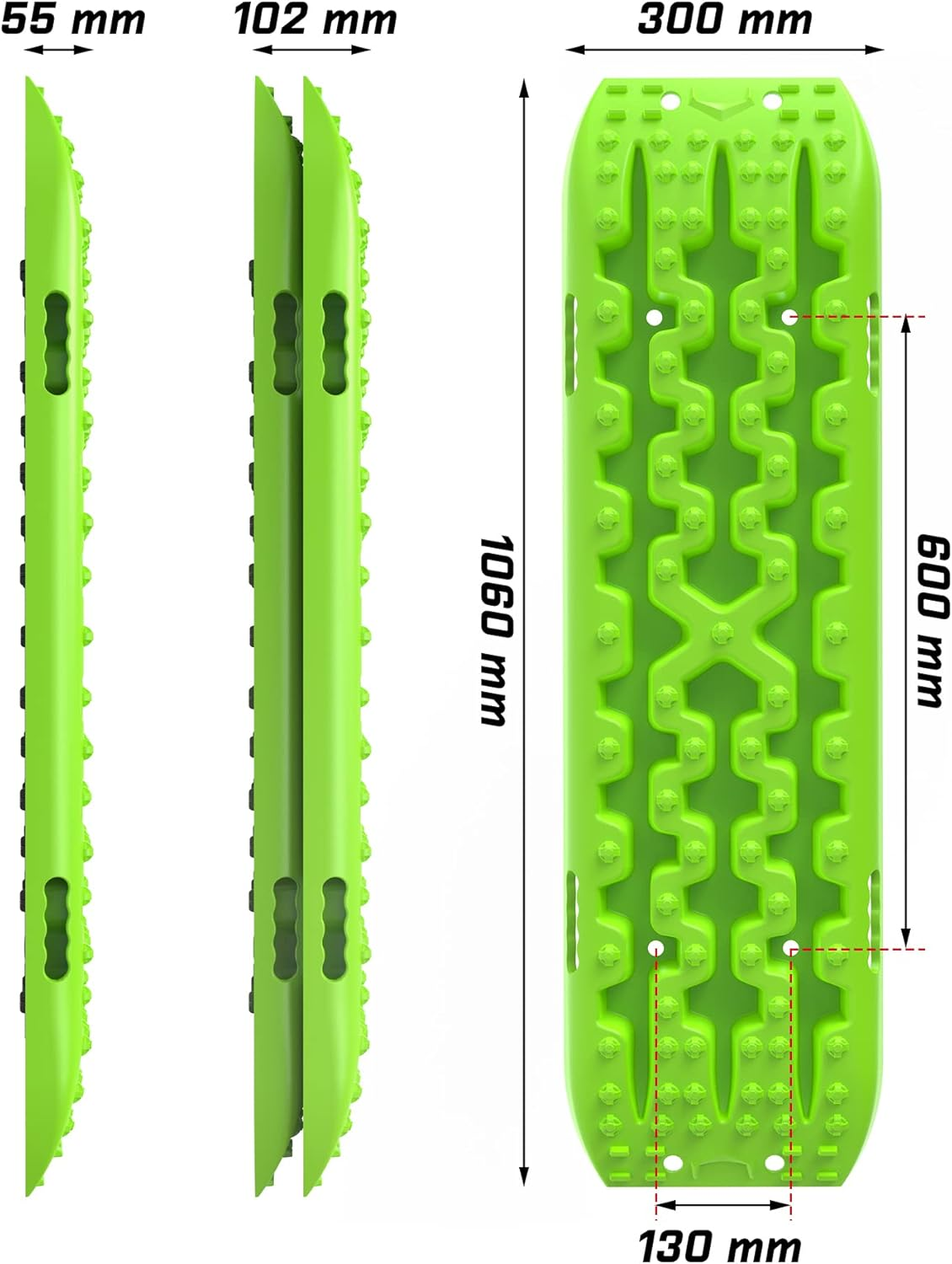 X-BULL Gen 3.0 Recovery Boards 2 Pair 4X4 Offroad 4Wd Tracks 22046LBS/10000KG Sand Mud Snow Recovery Tracks with Bag and Mounting Pin Set image number 6