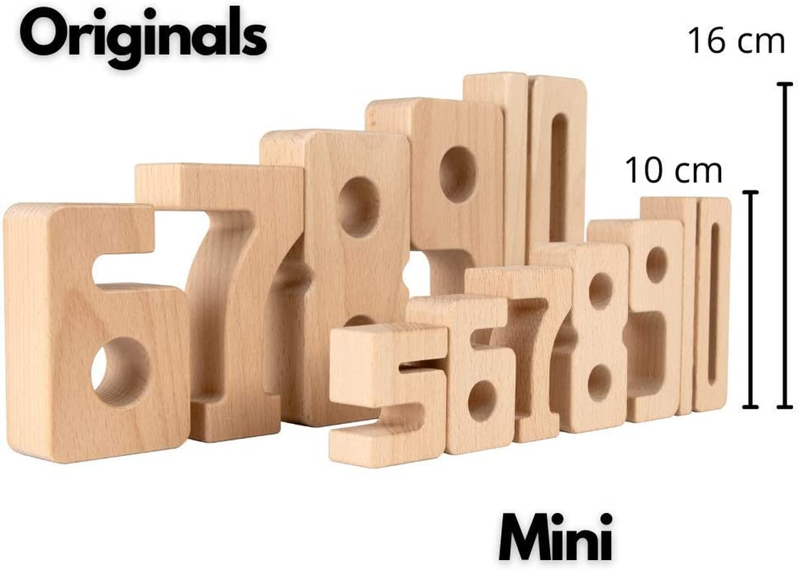 Sumblox Mini (Starter Set) - 38 Mini Math Building Blocks, STEM Solid Wood Educational Numbers. Includes Wooden Box, and 36 All-New Activity Cards. image number 5