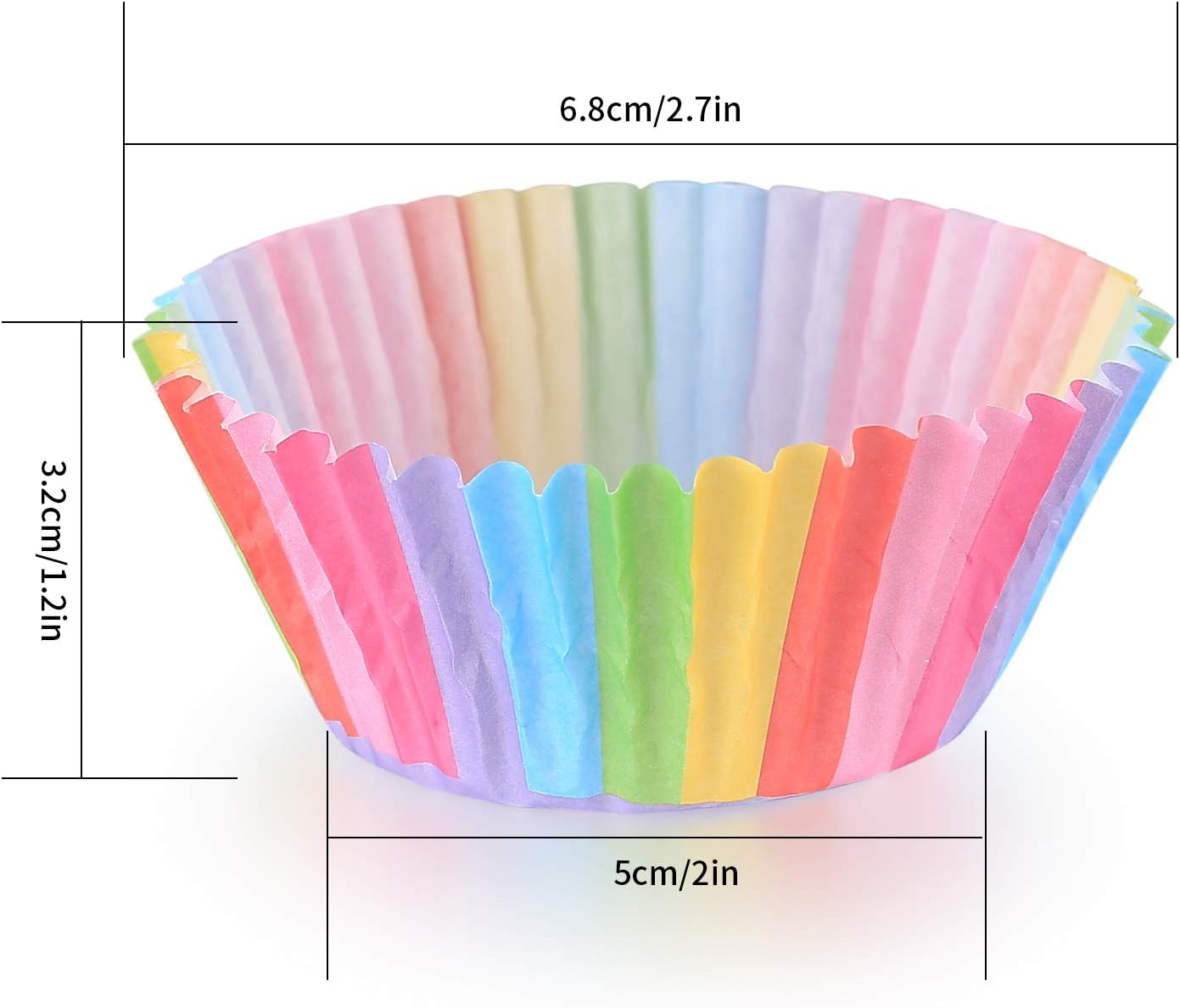 600 Pcs Cupcake Baking Cases, Muffin Cupcakes Paper Wrappers Cases Liners, Rainbow Baking Cups Wedding Birthday Party Liners Cases - 6 Styles image number 5