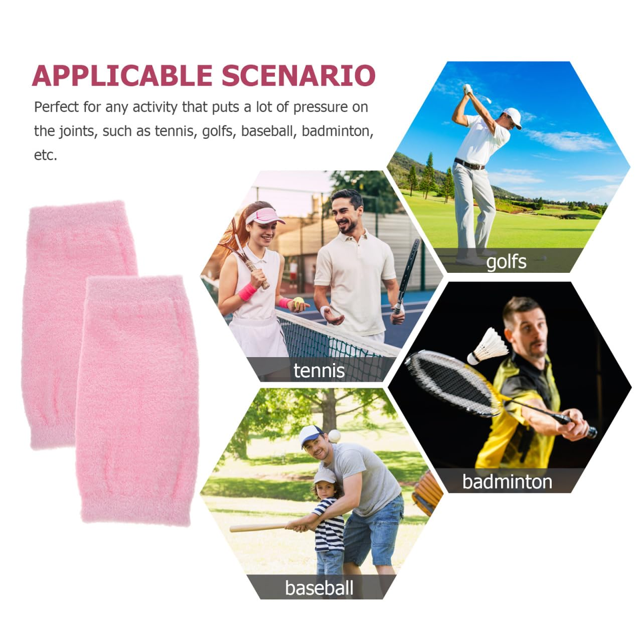 Baluue Moisturizing Elbow Sleeve Gel Brace Breathable Non-Slip Support for Joint Protection and Dry Skin Relief Pink Pair 6.7X3 Inches