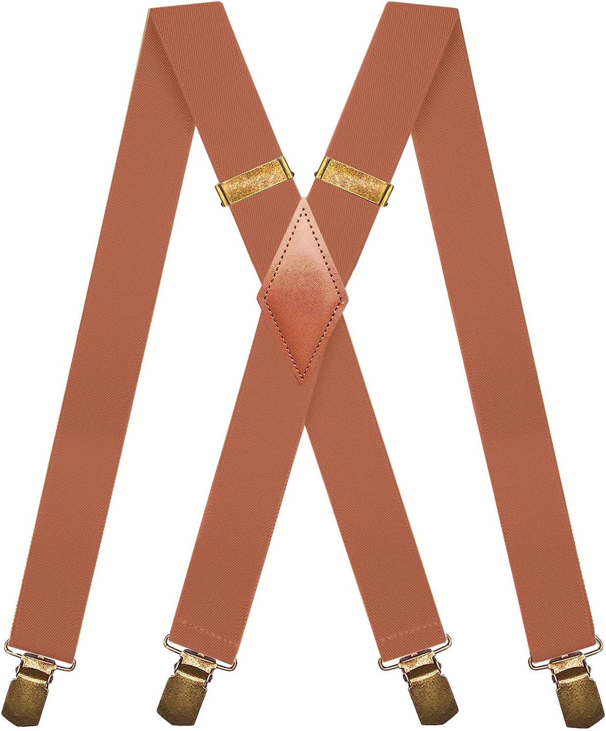MENDENG Trucker Side Clip Suspenders X-Back 1 1/2" Wide Adjustable Braces Gift