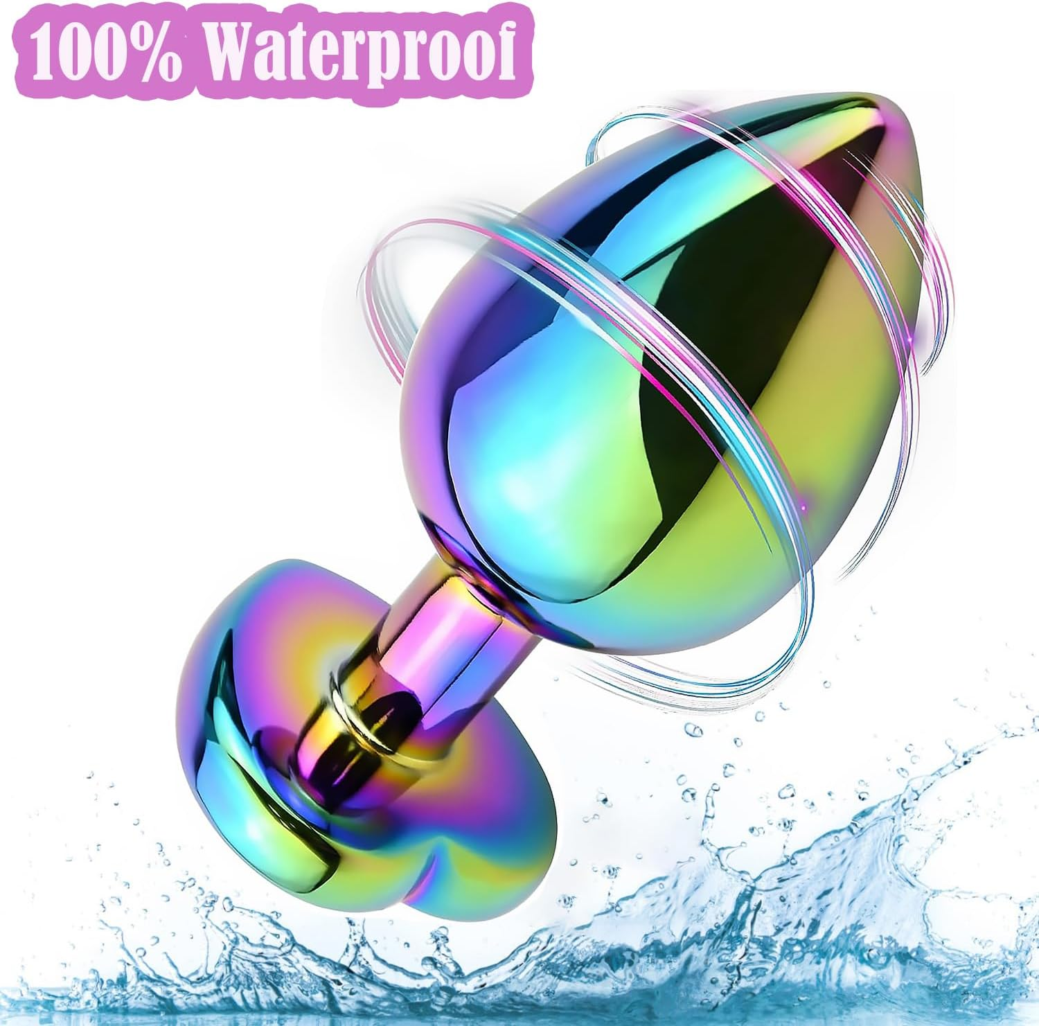 3 Pcs Luxury Metal Plug Anales Set Plated 3D Acrylic Heart Shaped Diamond Jewelry Anal Trainer for Beginners Couples Large/Medium/Small,Purple image number 6