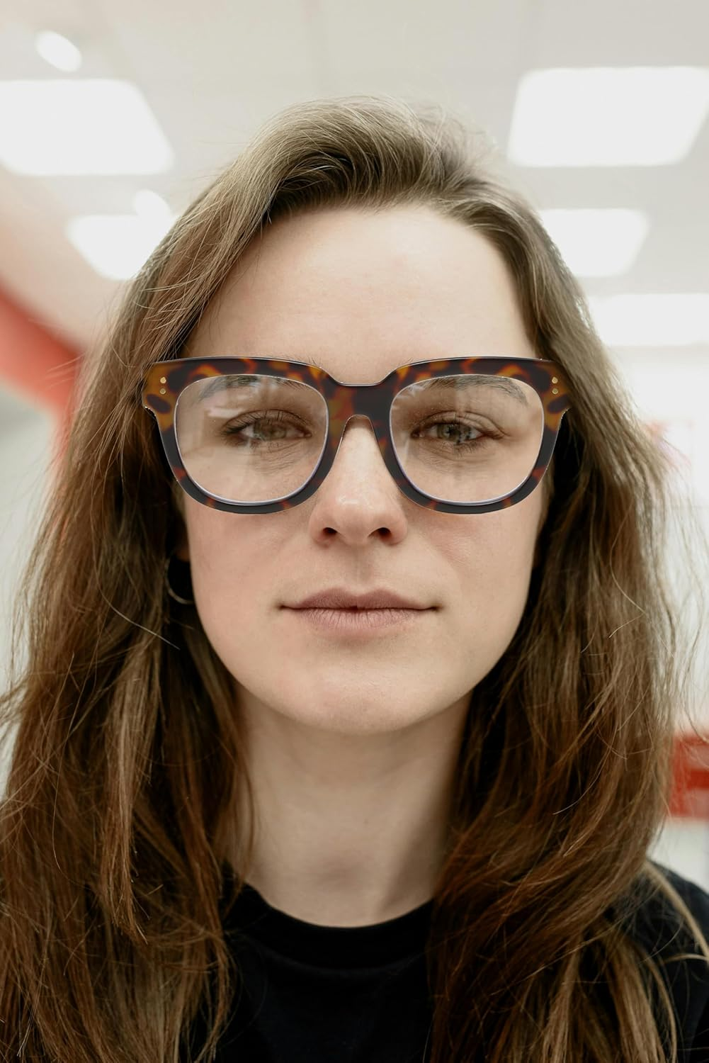 LJCZKA Blue Light Blocking Glasses Classic Square for Women Rectangular Thick Frame Clear Shades anti Eyestrain UV Protection Computer Gaming Glasses - Leopard image number 1