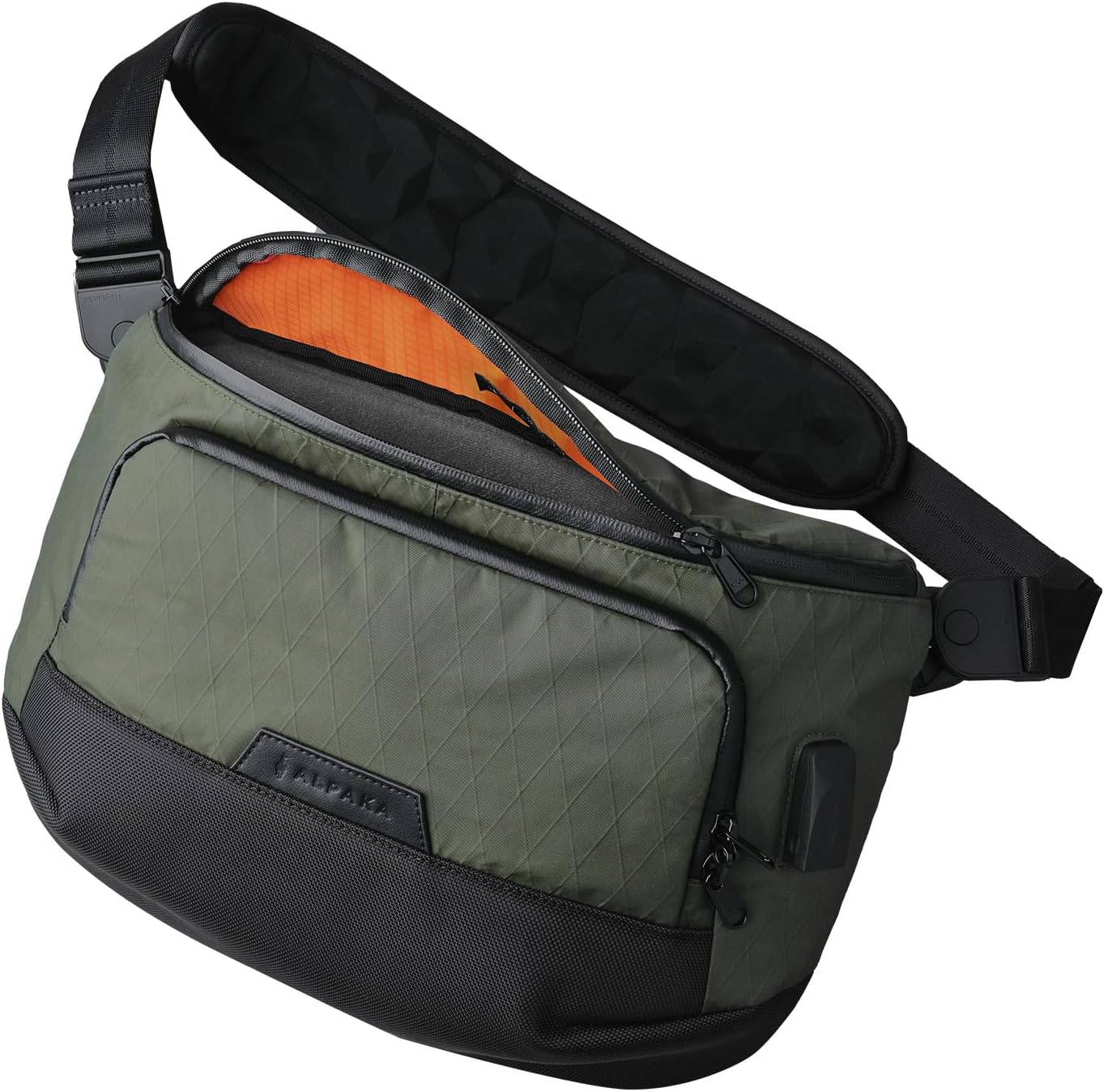 ALPAKA Bravo Sling Max 8L, RFID Blocking Weatherproof Sling Bag for Men with Maglockz Buckle,Laptop Bag with Luggage Sleeve