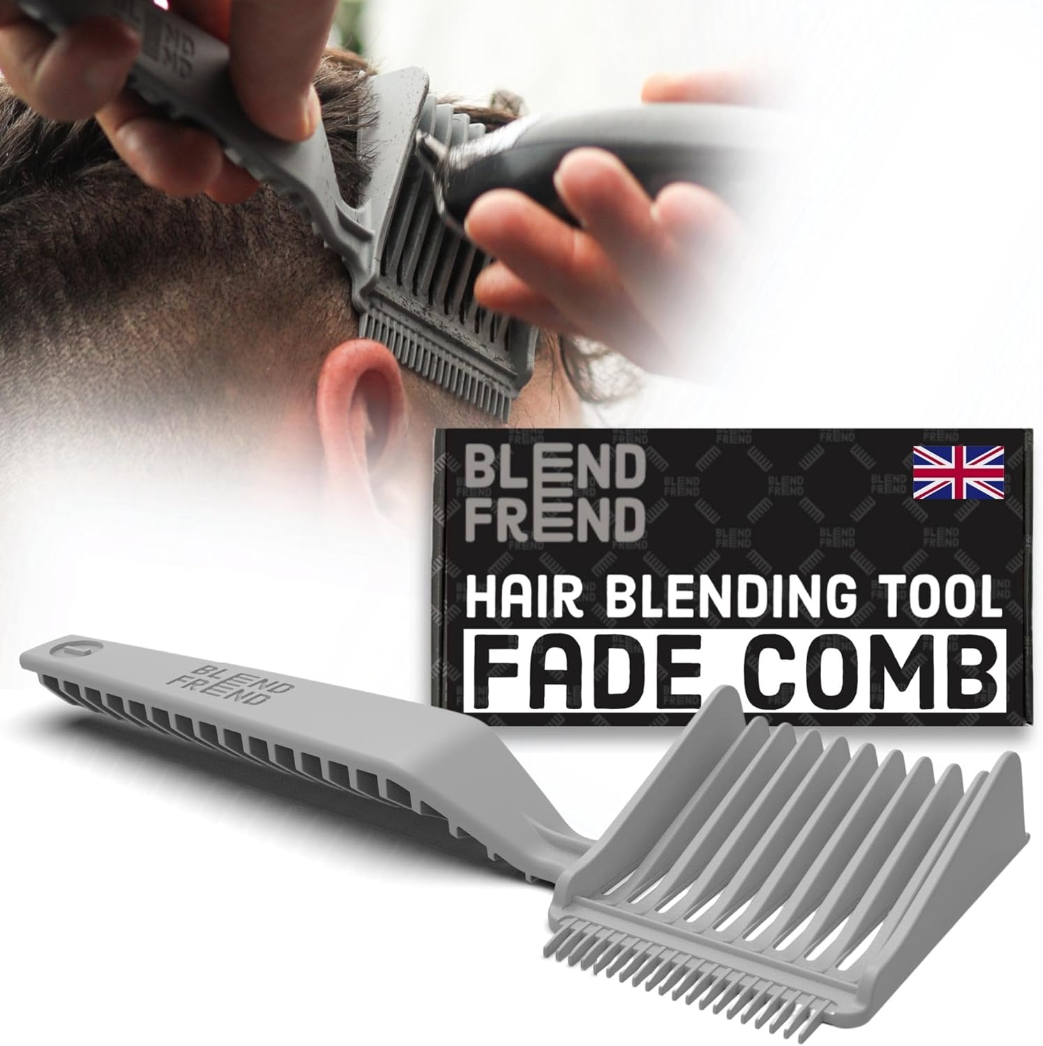 BLEND FREND Fade Comb Left Handed Original Grade 1(3Mm) Hair Blending Tool, Blend at Home like a Barbershop, Compatible with All Clippers for Men, Barber Accessories image number 1