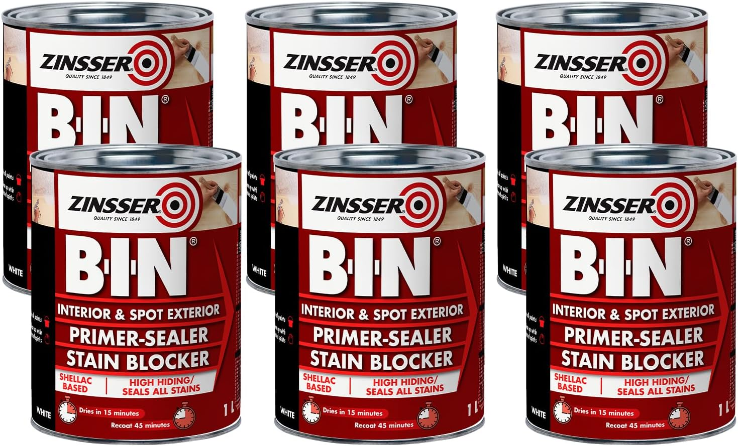 Zinsser B-I-N Shellac-Based Primer Spray White 369G - Interior/Spot Exterior Primer-Sealer & Stain Blocker, Fast-Drying, Odour-Sealing for Drywall, Tile, PVC, & More - Adheres without Sanding image number 3