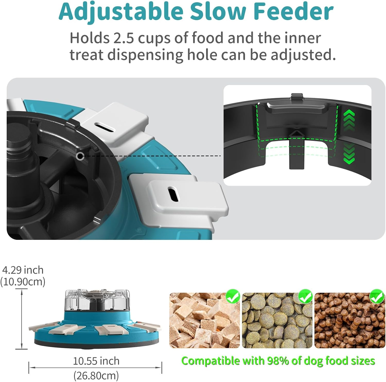 Interactive Dog Puzzle Toys - Treat Dispensing Slow Feeder Advanced-Level for Mental Stimulating and Boredom, Enrichment Dog Toy IQ Training for Small Medium Large Smart Dogs, Blue image number 3