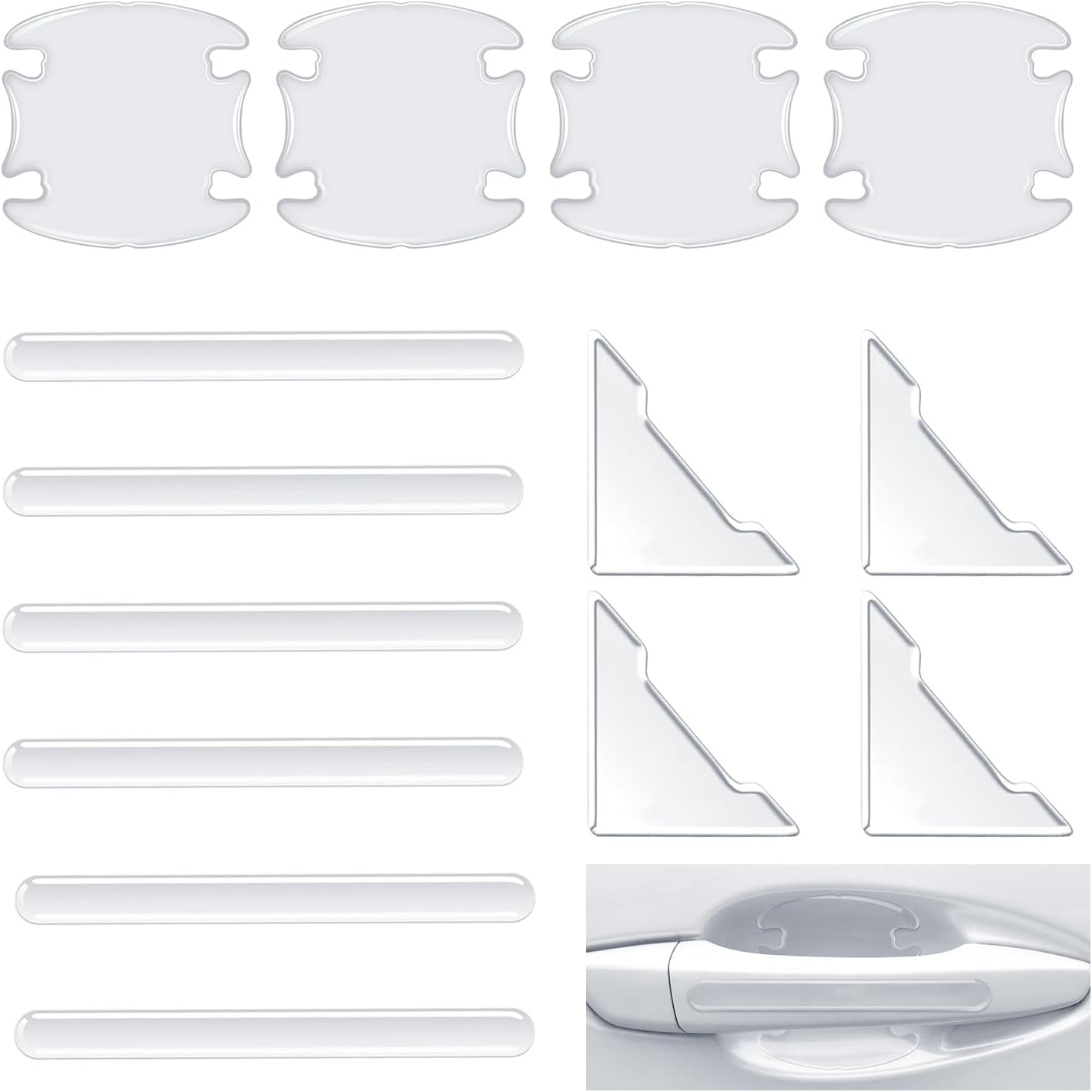 14Pcs Invisible Car Door Protector, Scratch-Resistant Transparent Waterproof Car Door Handle Protector, Protecting Paint from Daily Wear and Tear, Suitable for Most Cars image number 3