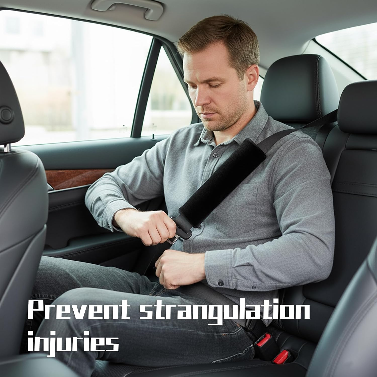 Seat Belt Cover, 2-Pack Black 25X10Cm, Soft Shoulder Strap Pads for Comfortable Driving, Suitable for Adults and Children, Long Distance Travel and Daily Commute