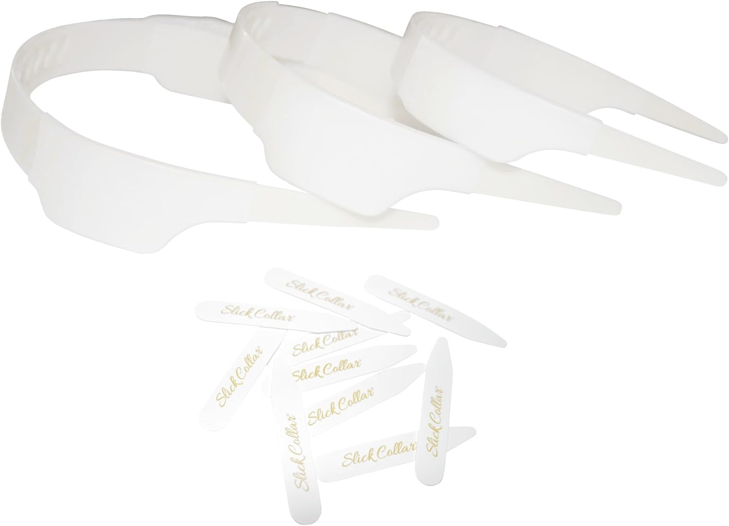 Slick Collar Adjustable Shirt Collar Support Bundle with Collar Stays for Men Women Shirt & Polo Collar, White, 6 Count (Pack of 1) image number 6