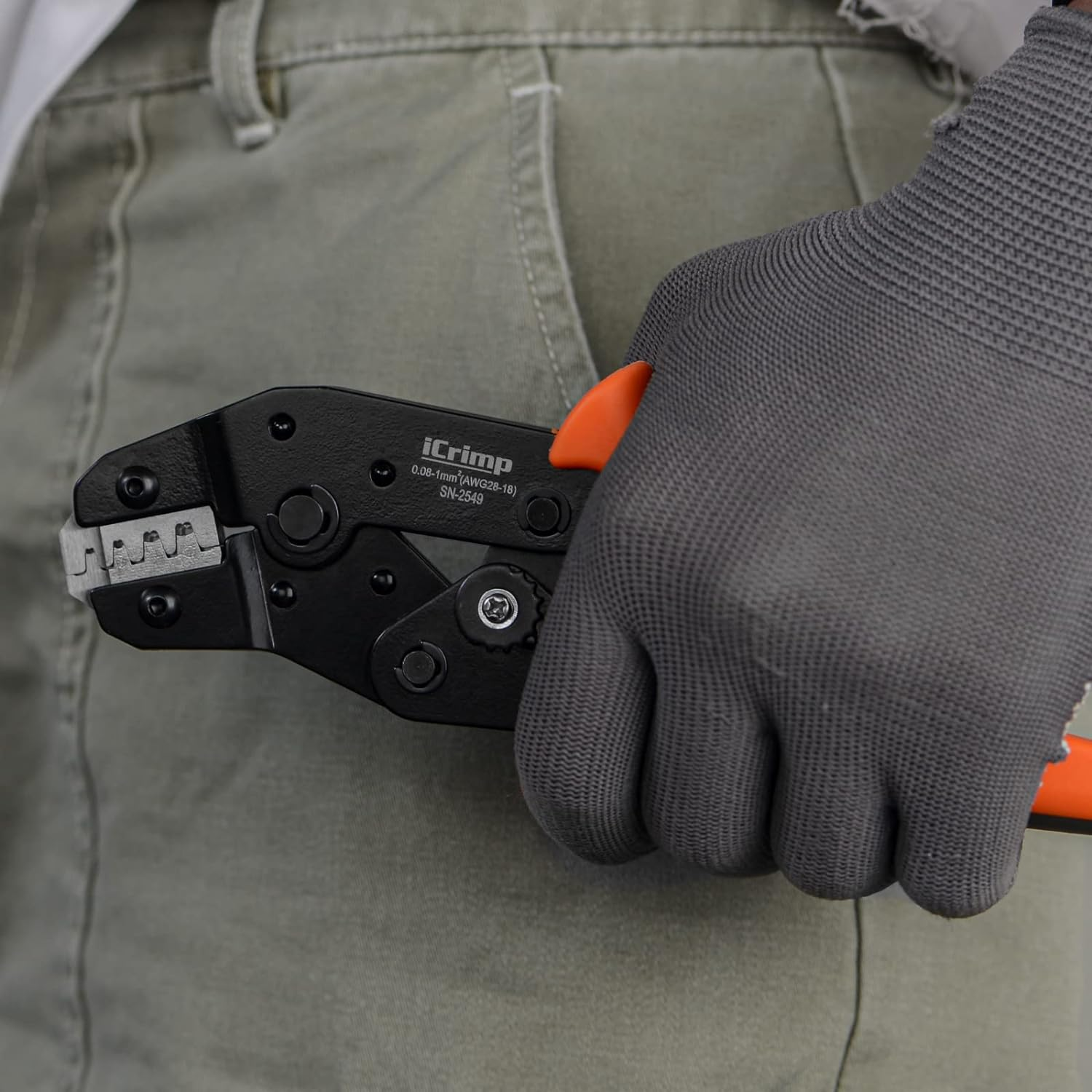 Icrimp SN-2549 Ratcheting Wire Crimping Tools for JST ZH 1.5Mm, PH 2.0Mm, XH 2.5Mm, VH 3.96Mm, JWPS 4.0Mm Pitch, Dupont 2.54Mm Pitch Open Barrel Terminals, AWG28-18 (0.08-1.0Mm&sup2;) image number 2