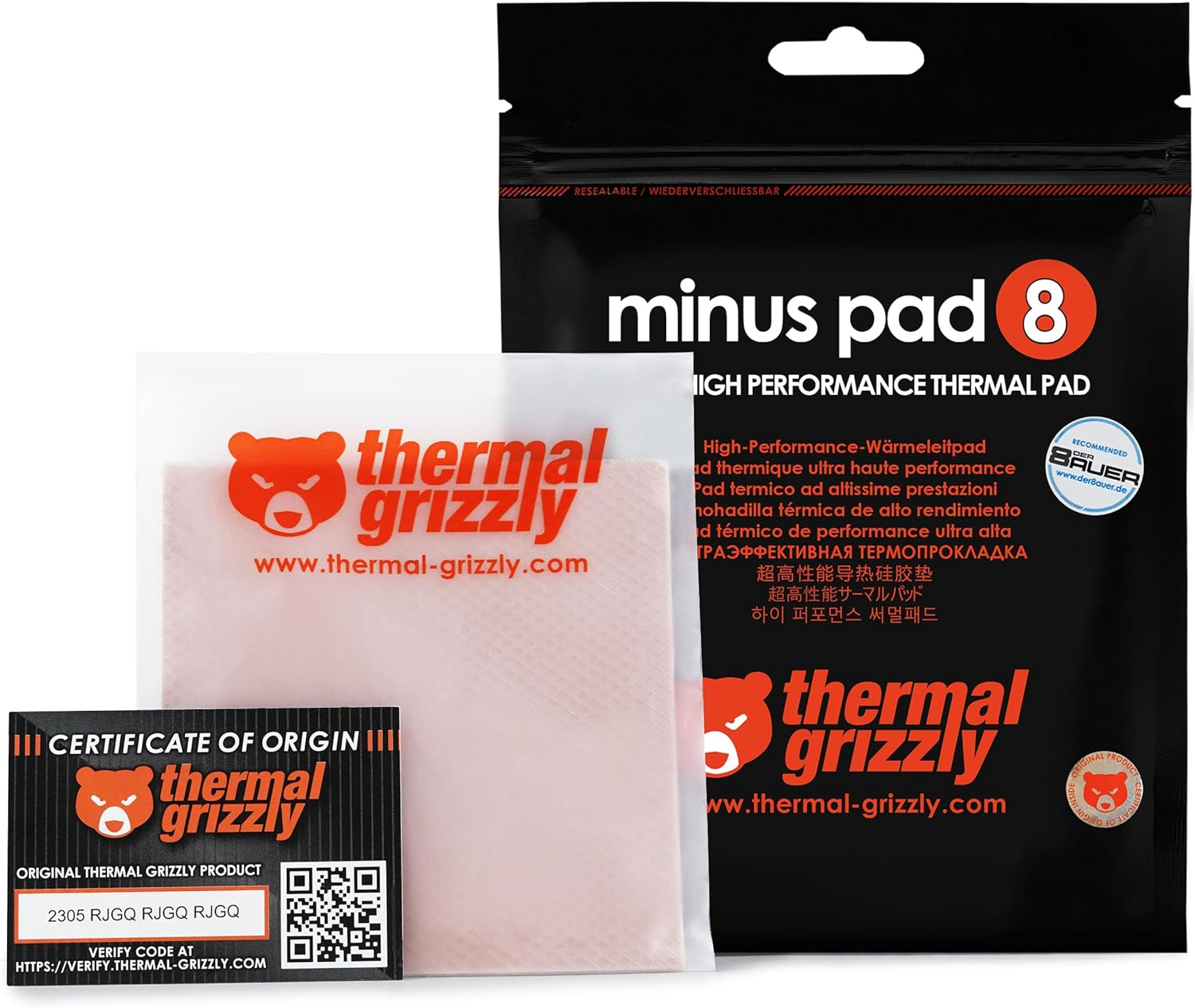 Thermal Grizzly minus Pad 8 8 W/M&middot;K Cooling, Black, 0.03 Kg image number 6