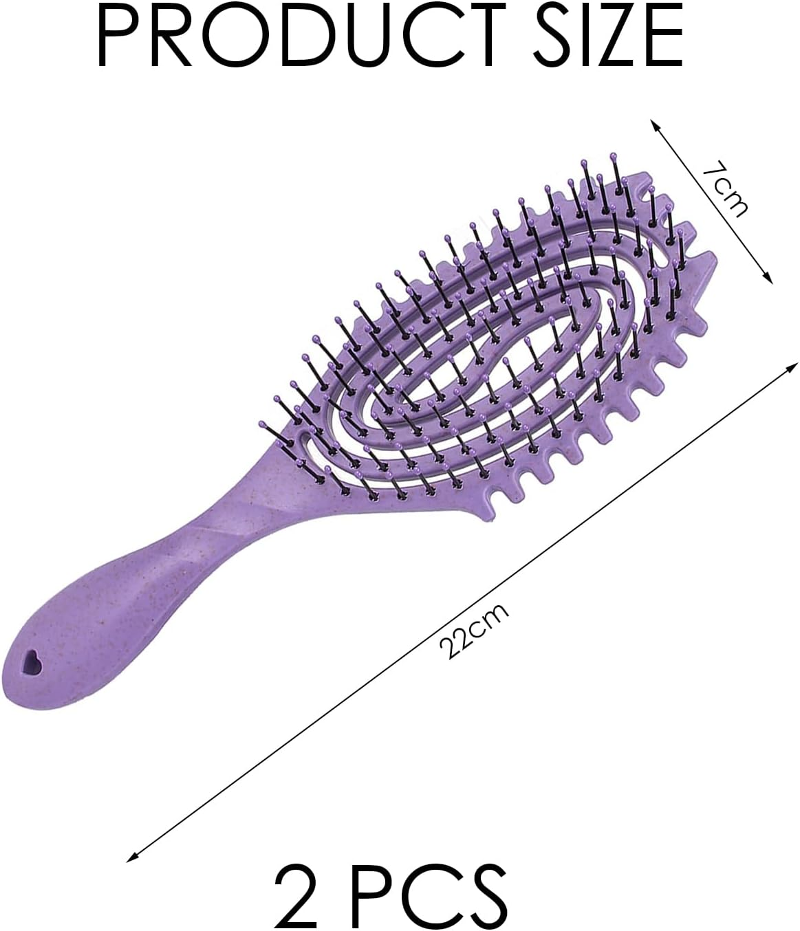2 Pieces Styling Comb, Head Massage Comb, Hair Styling Brush, Hairdressing Supplies (Pink, Purple)