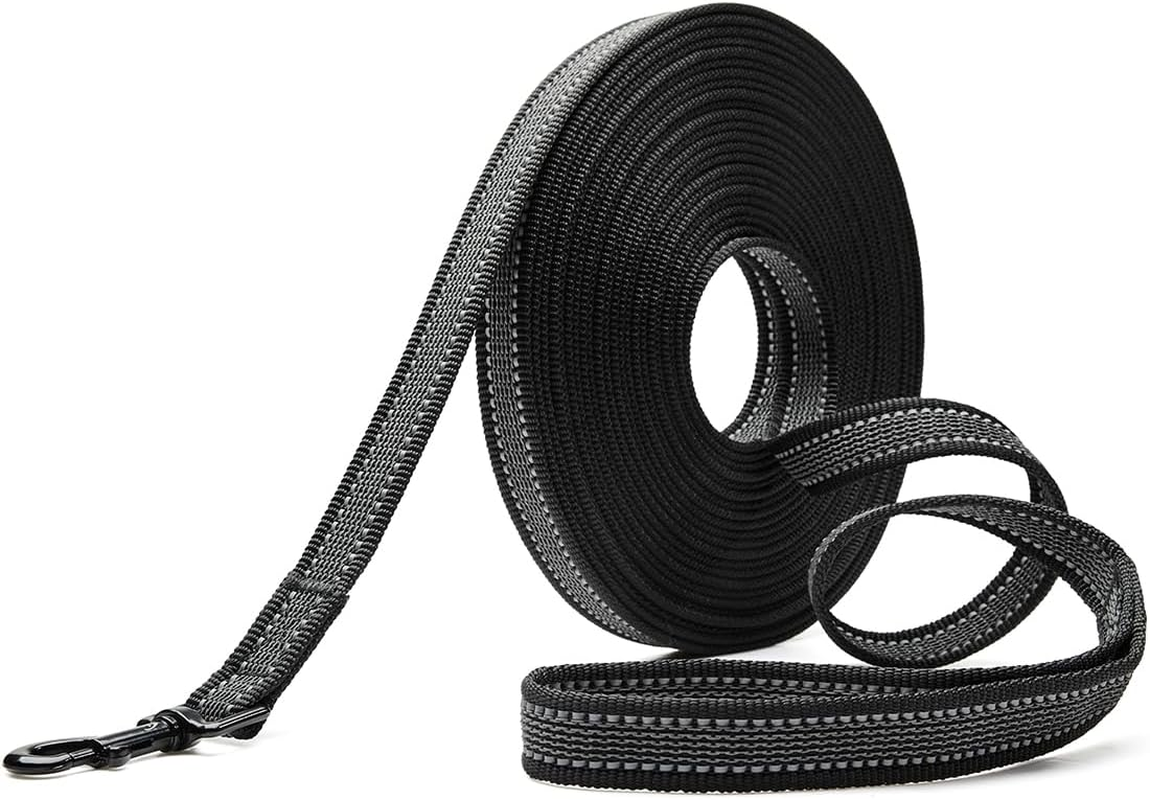 Toozey Recall Lead for Dogs 10 M Rubberised Dog Lead for Small to Large Dogs with Hand Loop and Storage Bag - Black (Width 2.0 Cm) image number 5