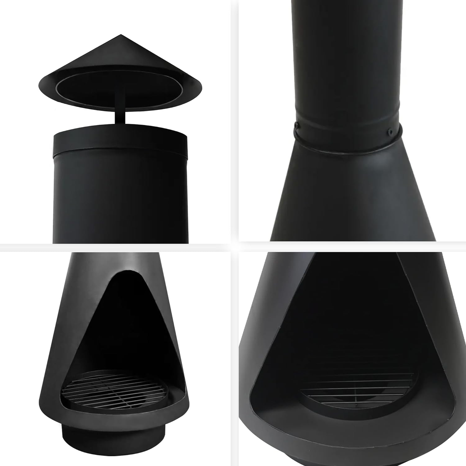 Glasshaus Co. Chimney Fire Pit Patio Heater Outdoor Camping Portable Chiminea Brazier Fireplace 105Cm image number 5