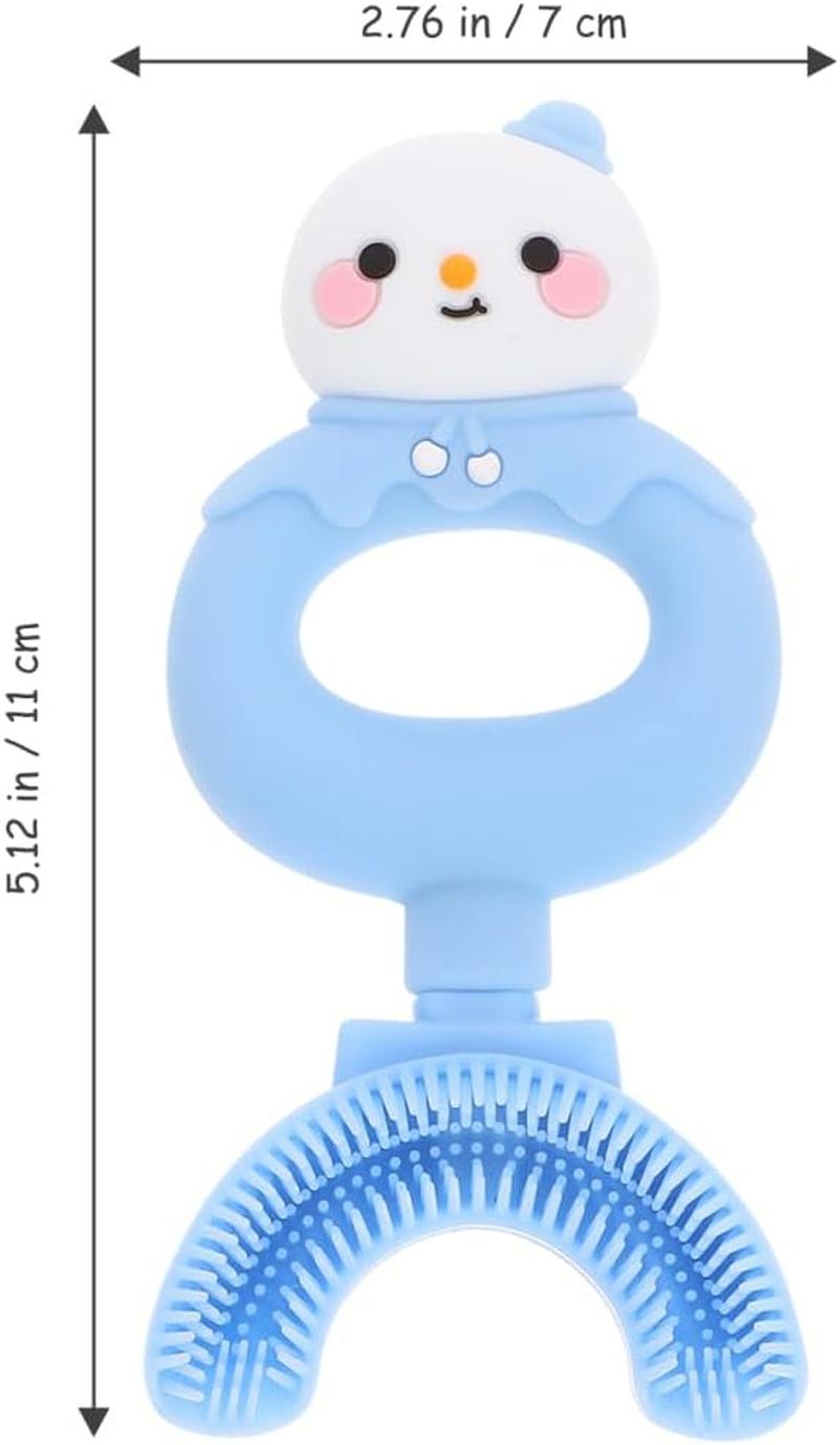 Snowman U-Shaped Silicone Toothbrush Head for Kids Manual Toddler Tooth Brush with Soft Silicone Bristles Comfortable Oral Cleaning Tool for Child Dental Clean image number 3