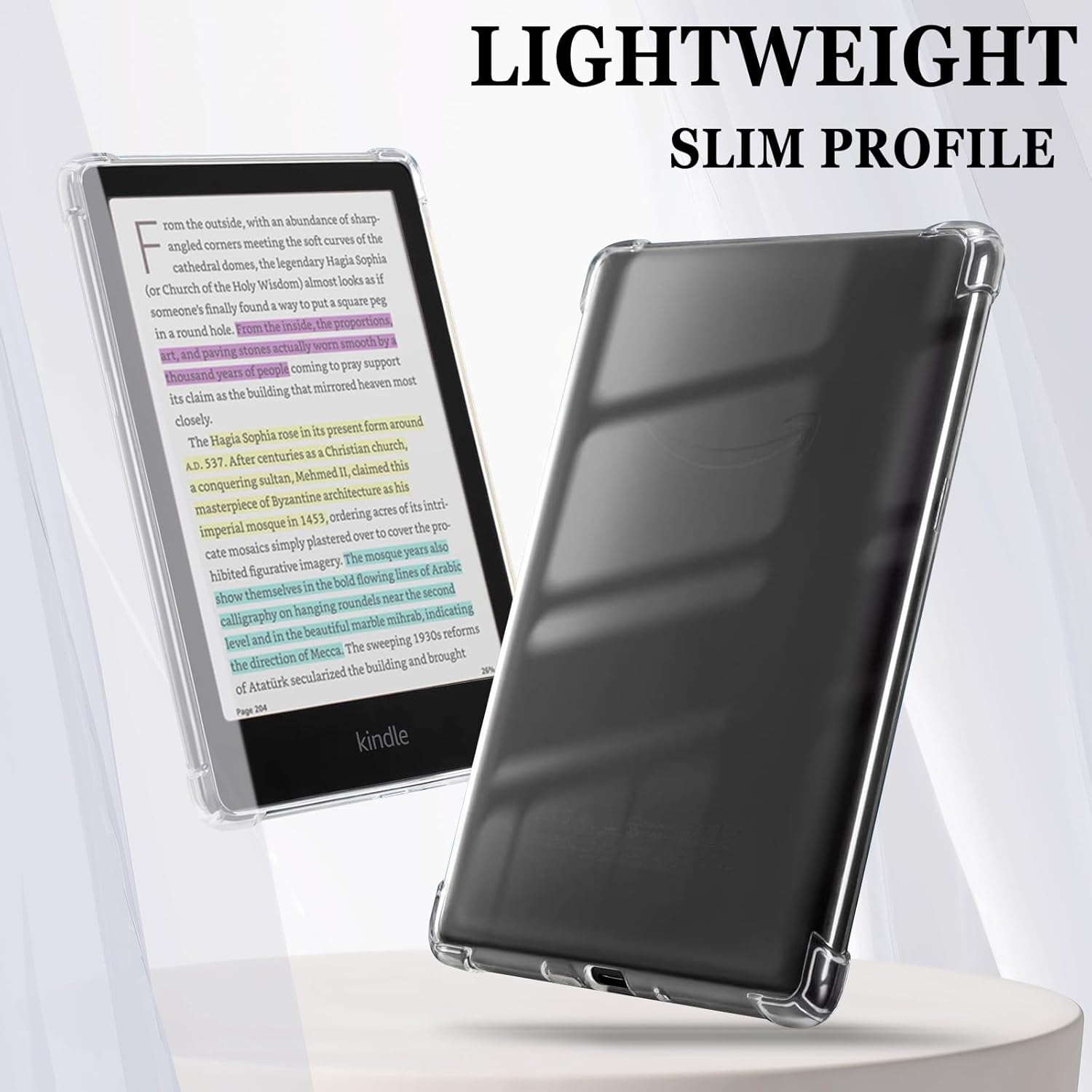 Rsaquar Clear Case for All-New Kindle Paperwhite 12Th Gen 2024 (7-Inch) & Kindle Colorsoft Signature Edition - Lightweight, Scratch-Proof Silicone Back Cover (Clear) image number 1