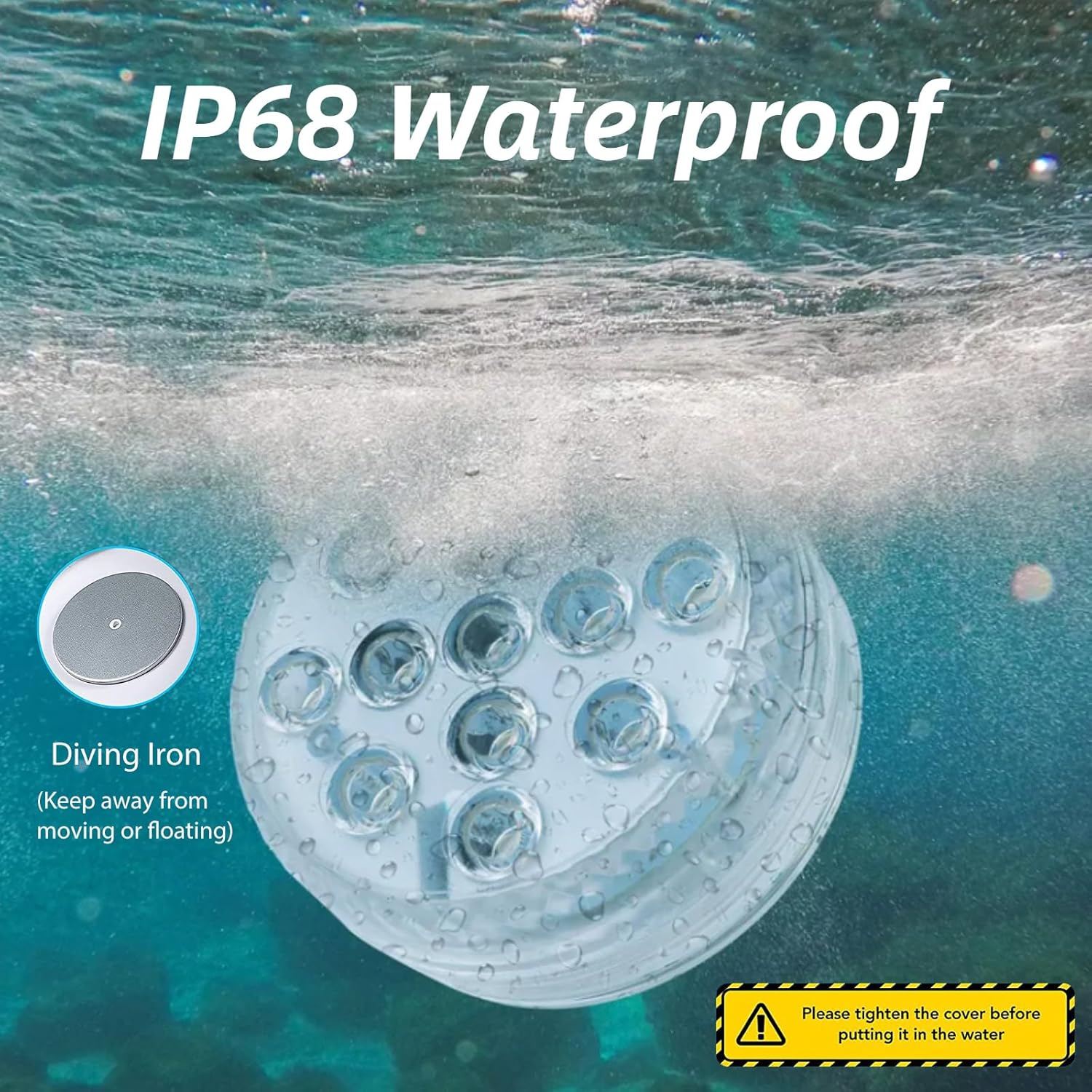 2Pcs Magnetic Suction Cup Diving Lamp,Submersible LED Lights,16 Colors Hot Tub Lights，Waterproof Pond Lights,For Aquarium, Bathtub, Pool or Spa