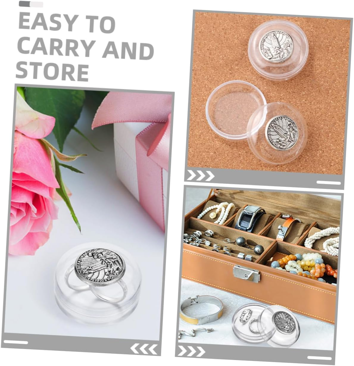 GARVALON 2Pcs Elegant Metal Jewelry Box Catholic Rosary Box Religious Rosary Christian Keepsake Case Plastic Shower Supplies image number 5