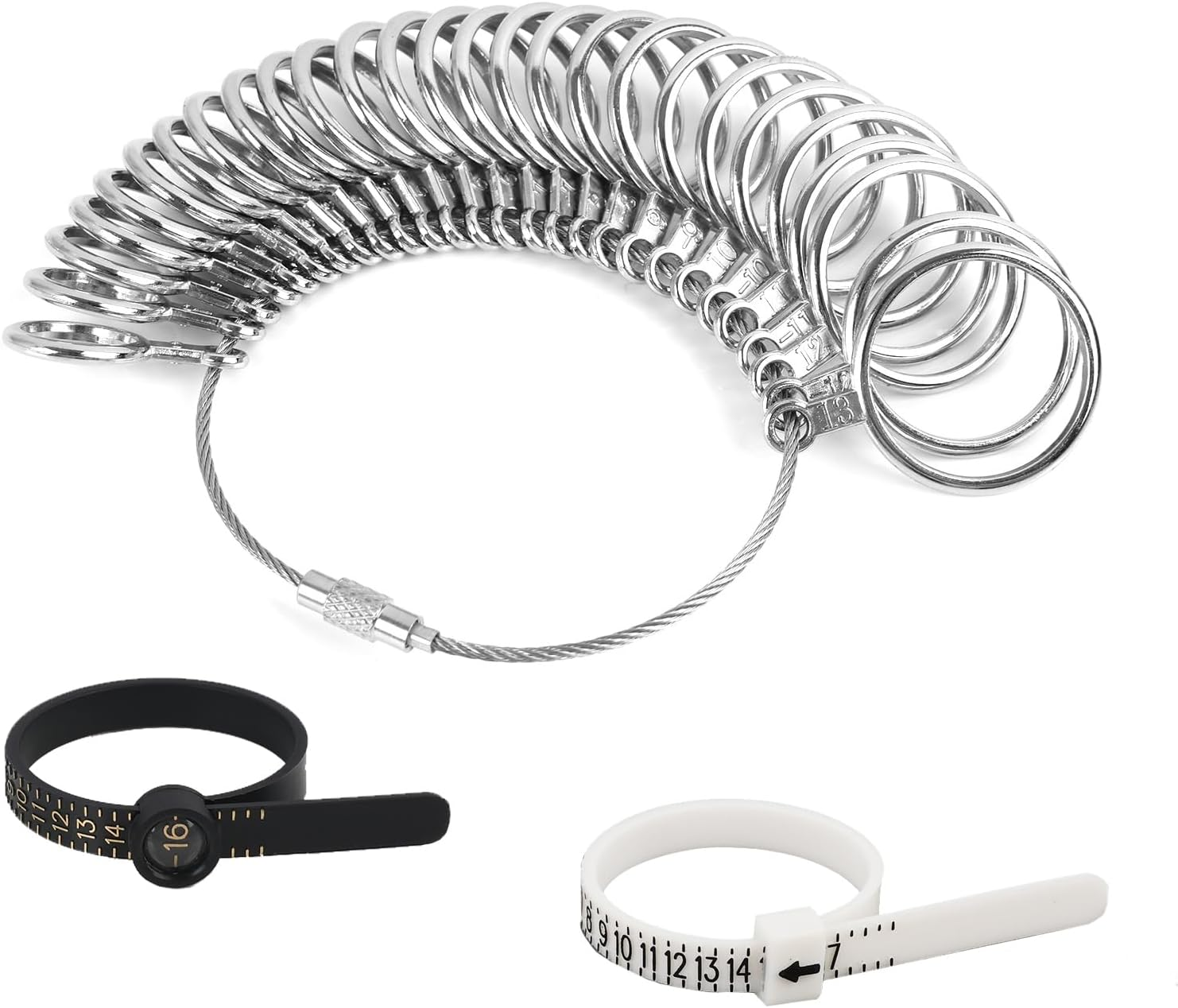 3 Pcs Ring Sizer Measuring Tool - Precision Ring Sizer Measuring Kit for US & European Sizes (0-13 with Half Sizes), Ideal for Jewelry Making, Repair & Accurate Finger Sizing image number 1