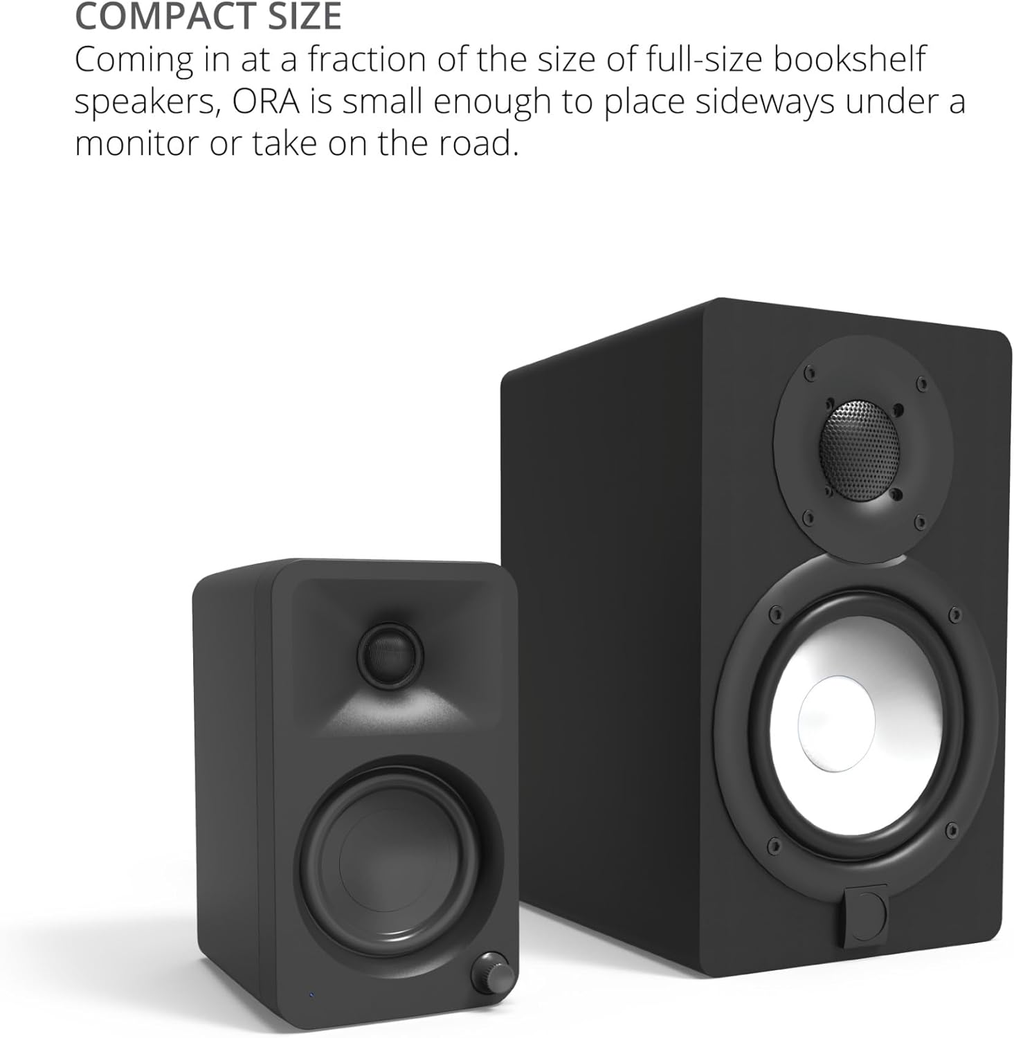 Kanto ORA 100W Powered Reference Desktop Computer Speakers with Bluetooth 5.0 White image number 1