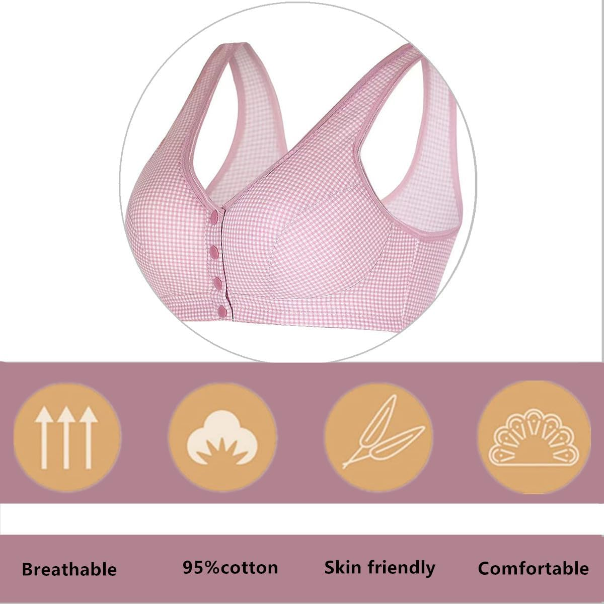 Sibrawom Mastectomy Bra with Pockets for Women Silicone Breast Prosthesis Everyday Bra Women image number 6