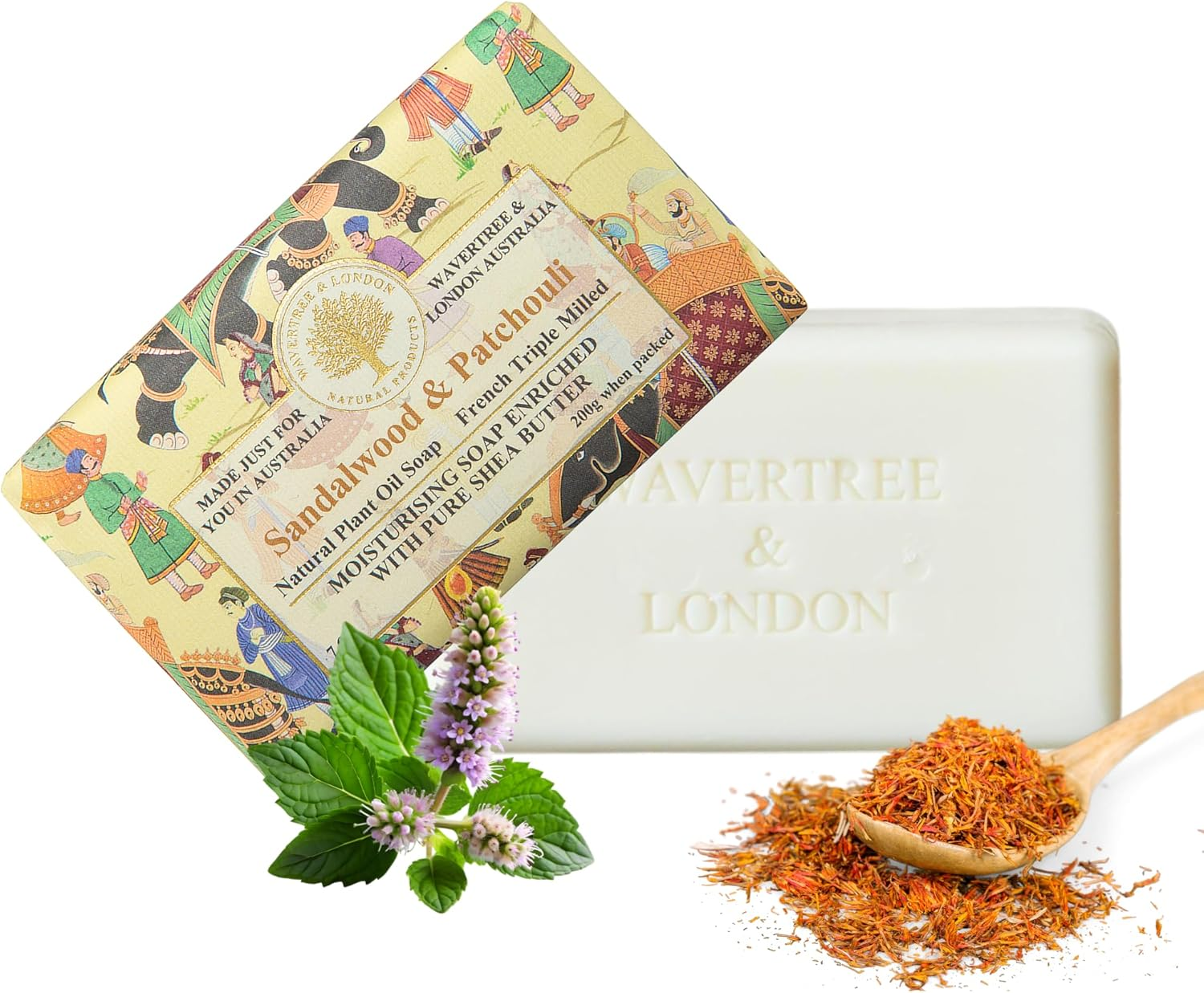 Wavertree and London Sandalwood & Patchouli Soap Bar, 200 G