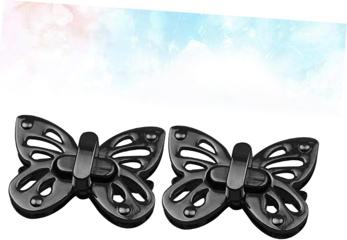 GARIOUANS Zinc Alloy Butterfly Lock Bag Hardware Set for Women&rsquo;S Handbags, 2Pcs Gunmetal Clutch Lock Accessories Suitable for Hand Bags and Purses image number 4