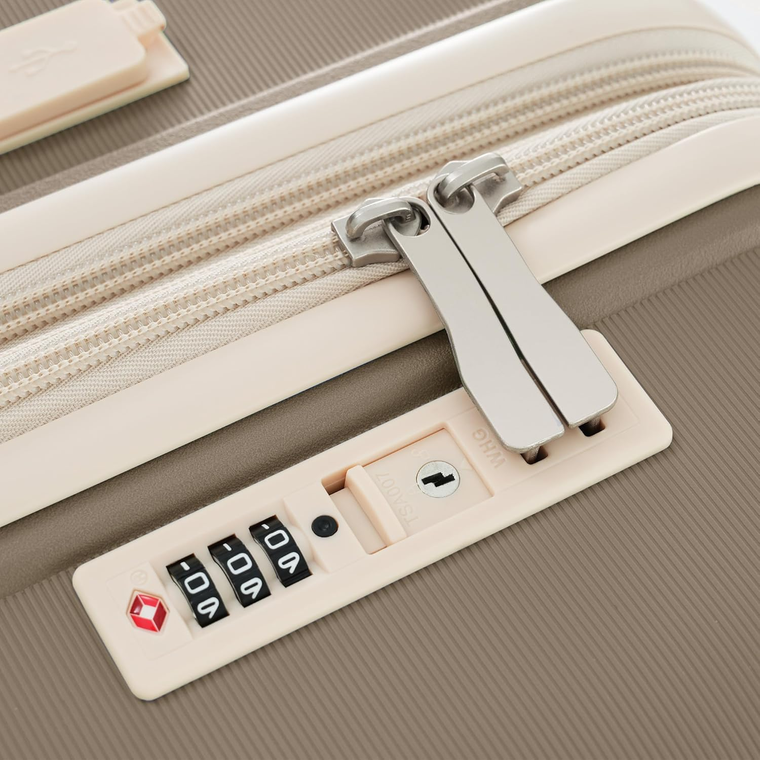 Eastvita 3 Pieces Luggage Set, Abs Hard Shell Expandable Spinner Luggage, 20/24/28 Expandable Suitcase with Usb Port, Carry on Luggage Airline Approved with Spinner Wheels for Travel, Brown2, Carry-On image number 6