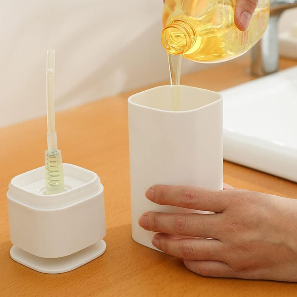 Empty Pump Dispenser Bottle, Push down Liquid Pumping Empty Bottle Dispenser for Makeup Remover and Nail Polish Qzjijosen (White) image number 6