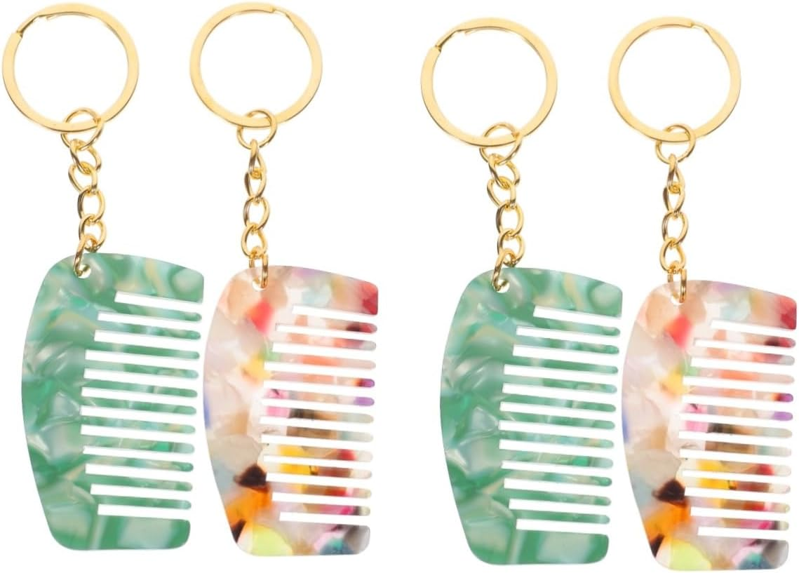 Healeved Portable Mini Wide Tooth Comb Keychain Travel-Friendly Hair Detangler for Wet and Curly Hair Compact Design for On-The-Go Styling