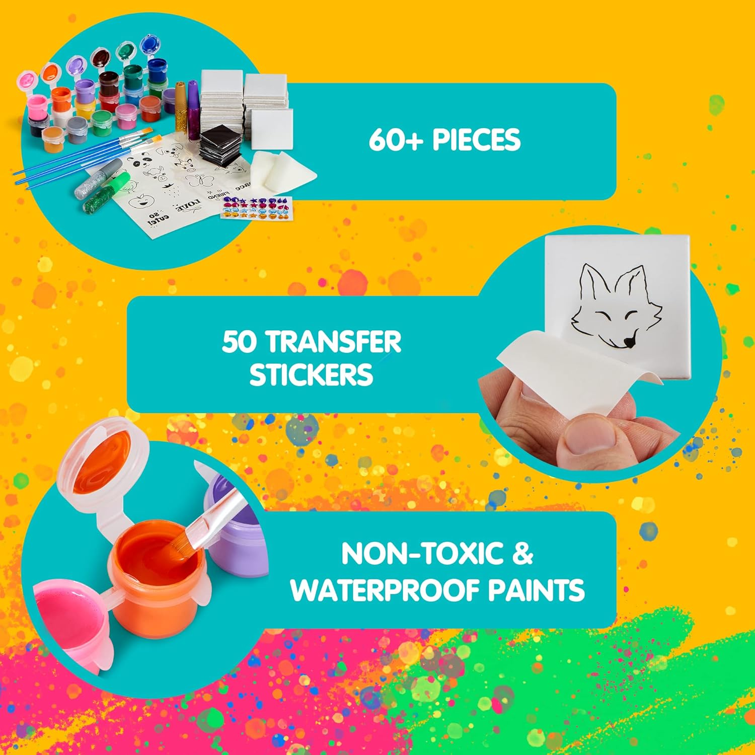 JOYIN 24 Magnetic Mini Tiles Art Kit, Creativity DIY Paint, Arts and Crafts for Kids, DIY Supplies for Party Favors, Family Activity, Birthday Present, Gifts Toys for Boys and Girls image number 6