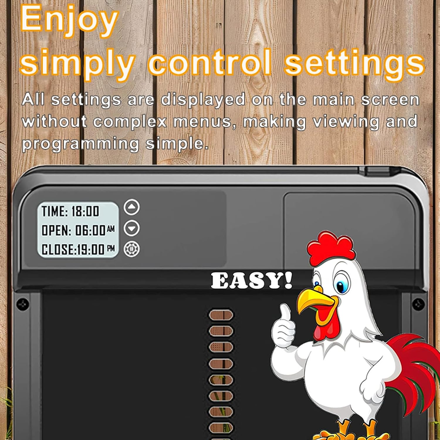AUTENS Chicken Coop Door Automatic Aluminum Auto Coop Door with Timer Control LCD Display Door Opener Black image number 1