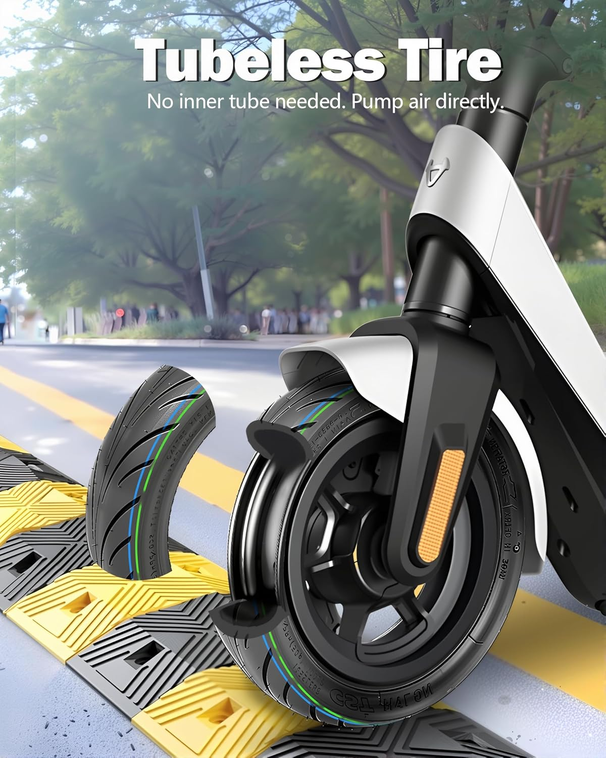 9.5 X 2.50 Off-Road Tire 9.5 Inch Tubeless Tire for Niu KQI3 Electric Scooter Accessories Rear Front Wheel Replacement Tire Anti-Skid Shockproof image number 3