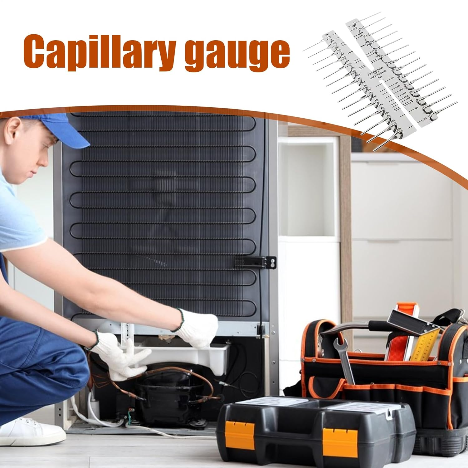 Capillary Tube Gauge | Imperial Stainless Steel Fittings - Double Marked Cap Copper Tube Gauge - for Hydraulic Pneumatic Industrial Machinery Refrigeration Unit HVAC Technician Engineer Mechanic image number 5