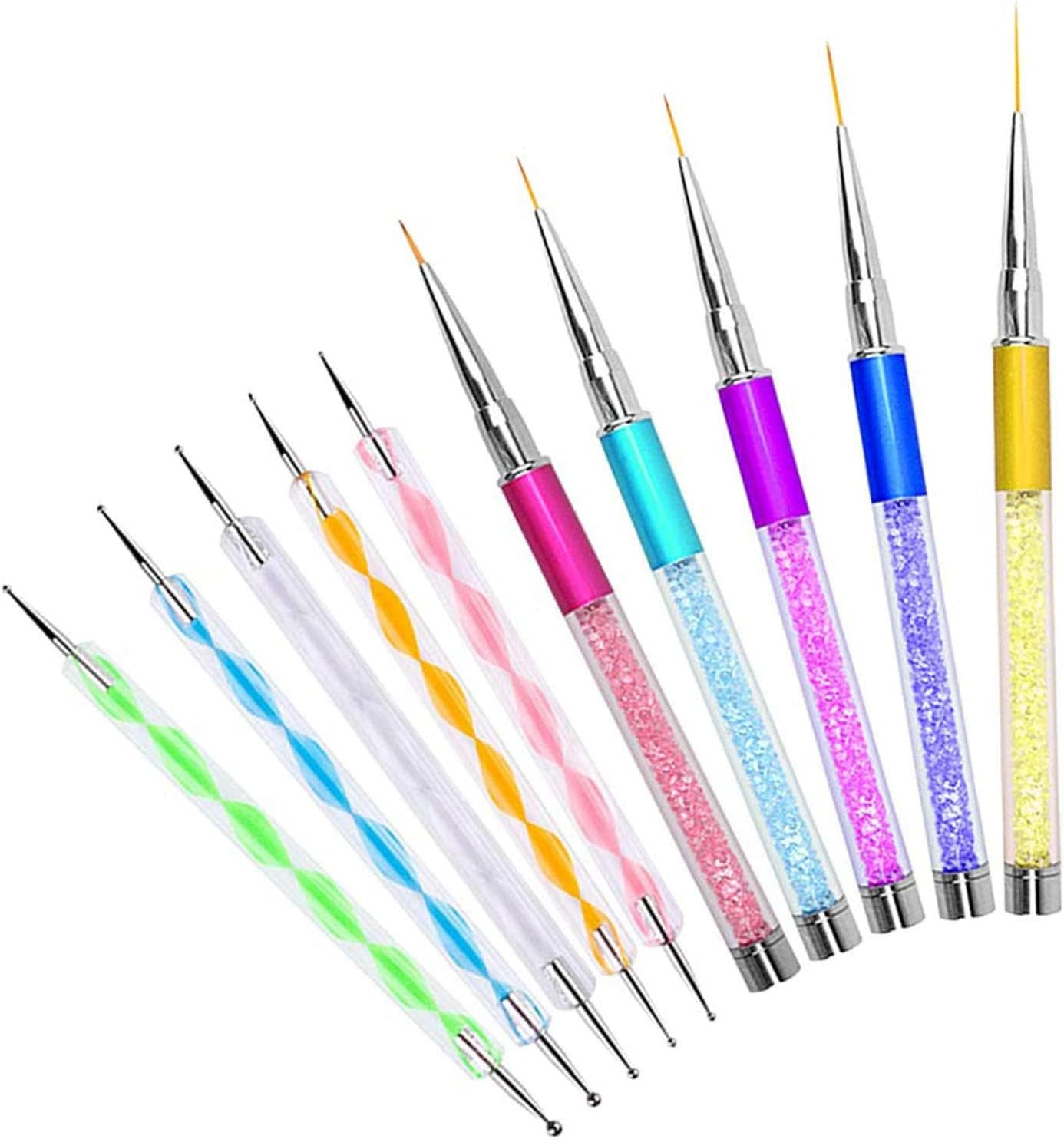 5 Pcs Nail Art Liner Brushes 5 Pcs Dotting Pen Tools Nails Arts Tools Brush Set image number 1