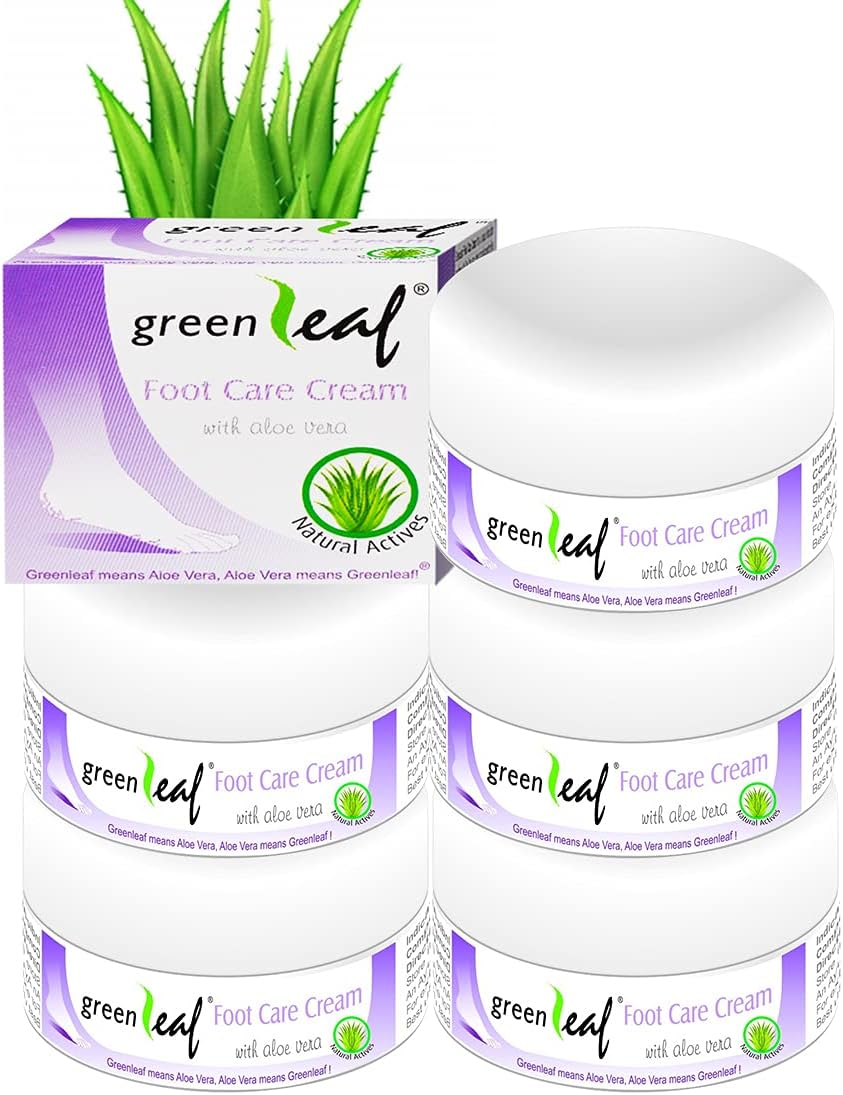 Green Leaf Foot Care Cream for Dry, Chapped & Cracked Skin, 50G, Pack of 5